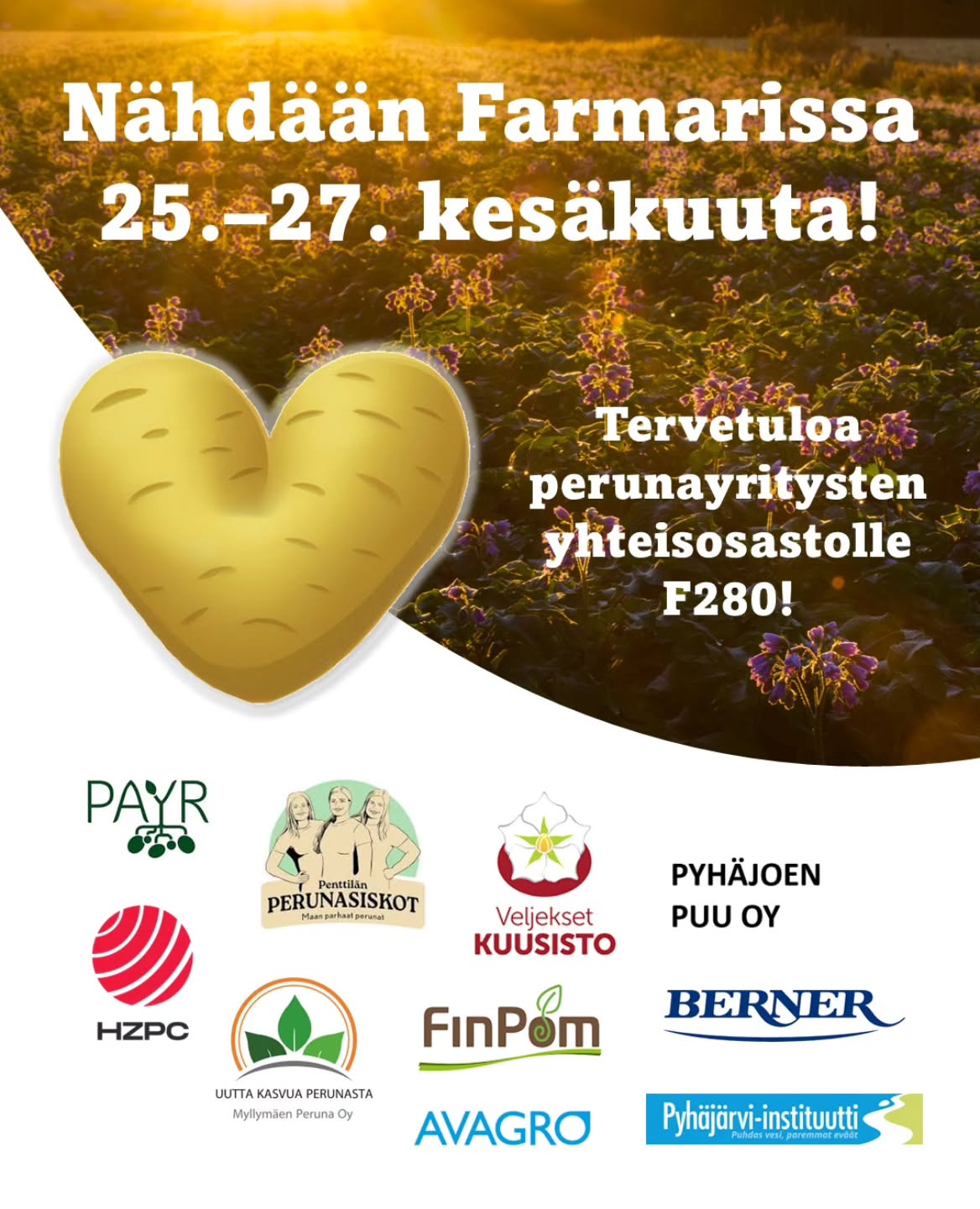 Olemme mukana Kalajoen Farmari 2026 maatalousnäyttelyssä PERUNA-osastolla! 💛 Halusimme yhteistyökumppaneidemme kanssa rakentaa ikioman osaston suomalaiselle perunalle, sillä sen se ansaitsee! Nähdään Kalajoella! #peruna #maatalous #kotimainen #farmari2026 #ilovepotato