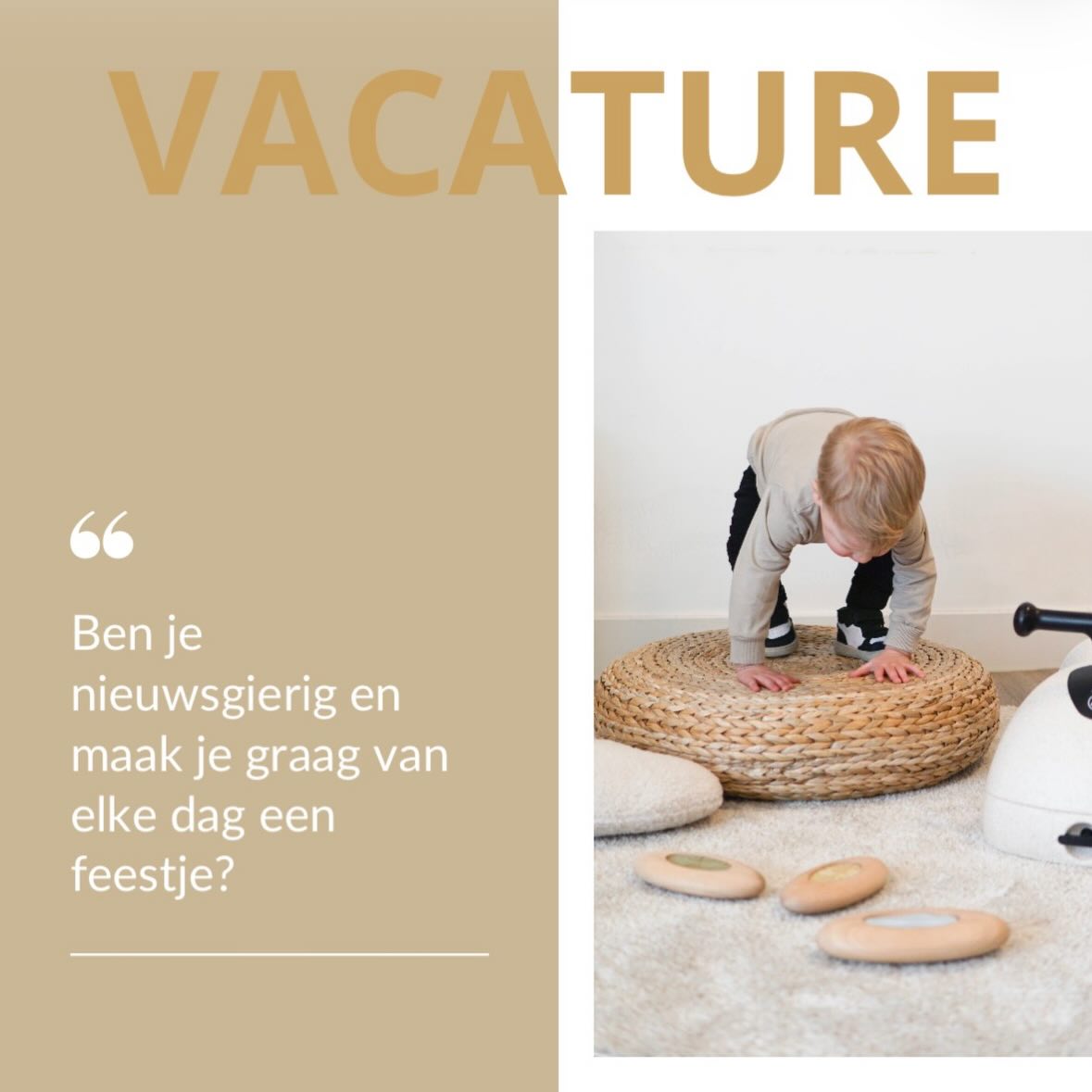 Werken met de allerkleinsten? Wij zoeken jou! πΆπΌπ§πΌπ¦πΌ
Voor onze kinderopvang zijn we op zoek naar een lieve, enthousiaste collega die ons team komt versterken.
Ga jij stralen bij babyβs (0β2 jaar) of peuters (2β4 jaar)? Dan hebben wij een plekje voor jou!
β¨ Minimaal 3 dagen per week beschikbaar
β¨ Een warm, gezellig team
β¨ Elke dag vol kleine geluksmomentjes
Klinkt dit als jouw droombaan? Stuur ons een berichtje of solliciteer direct!