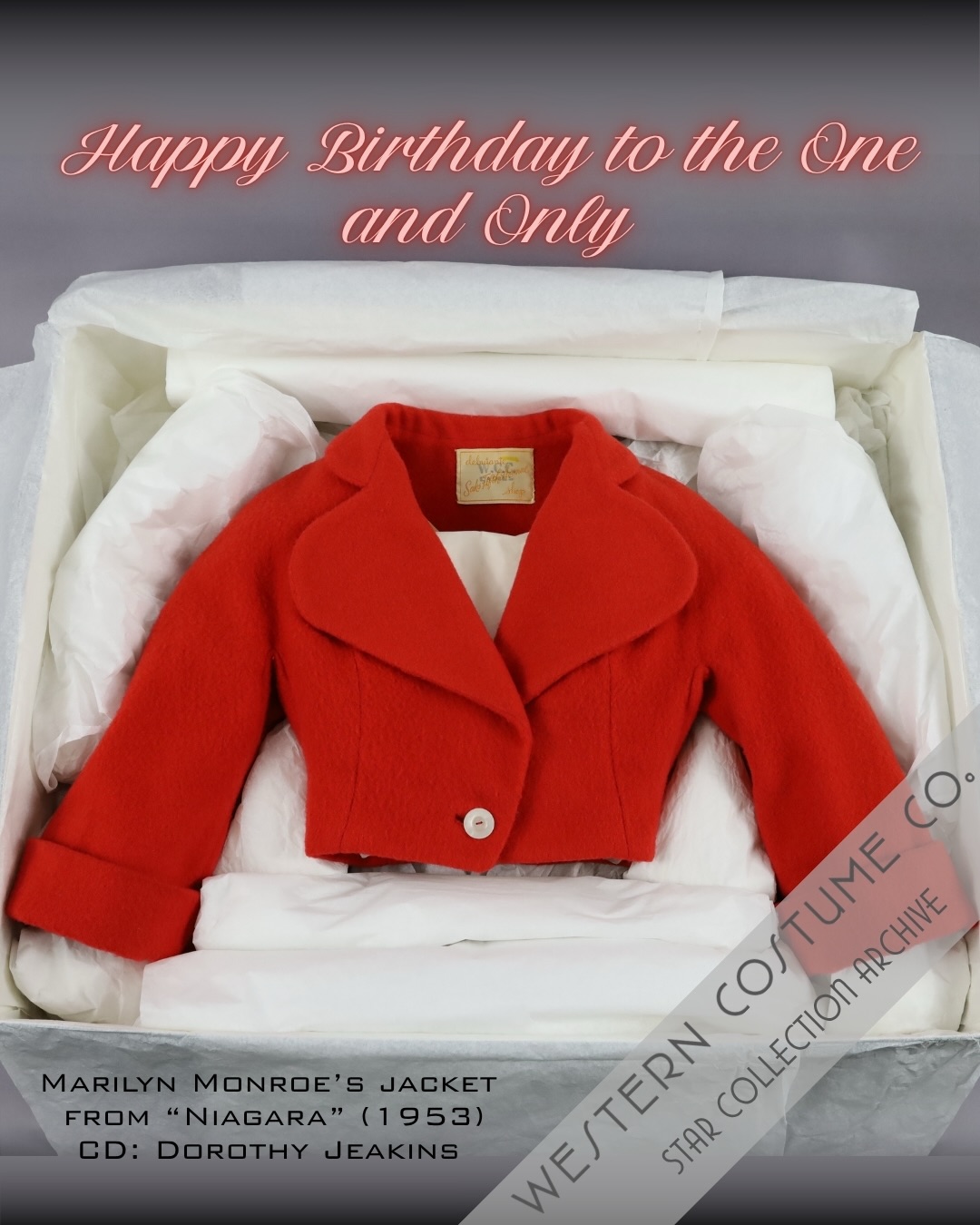 Happy 100th birthday to the icon of all icons, Marilyn Monroe! The Western Costume Star Collection archive is honored to be the custodian of these prized artifacts of Hollywood history.