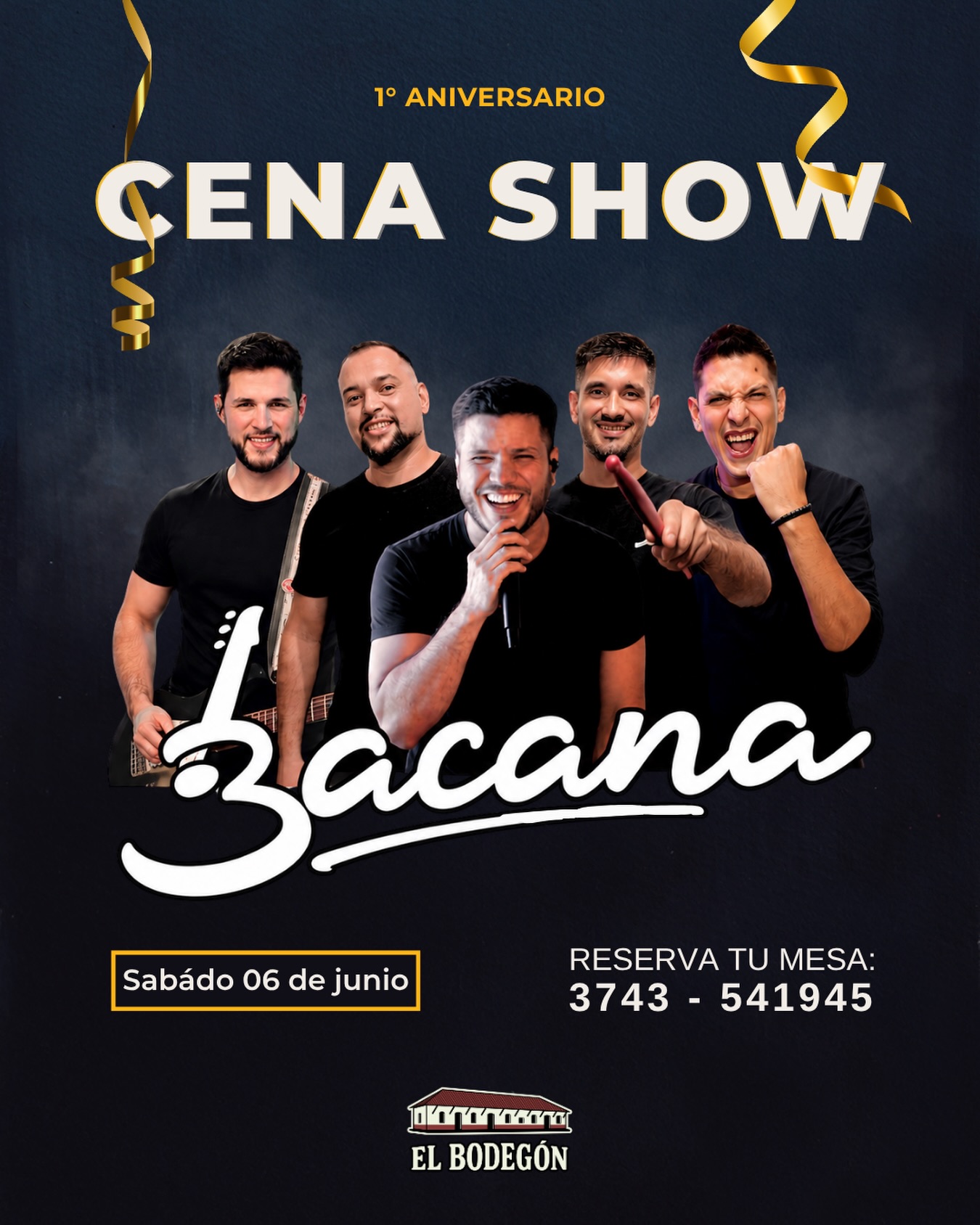 Los esperamos este sábado 06 para celebrar juntos nuestro primer aniversario 🥂❤️
Banda Bacana en vivo 🎶
¡No te lo pierdas!
📍Av. San Martín 905