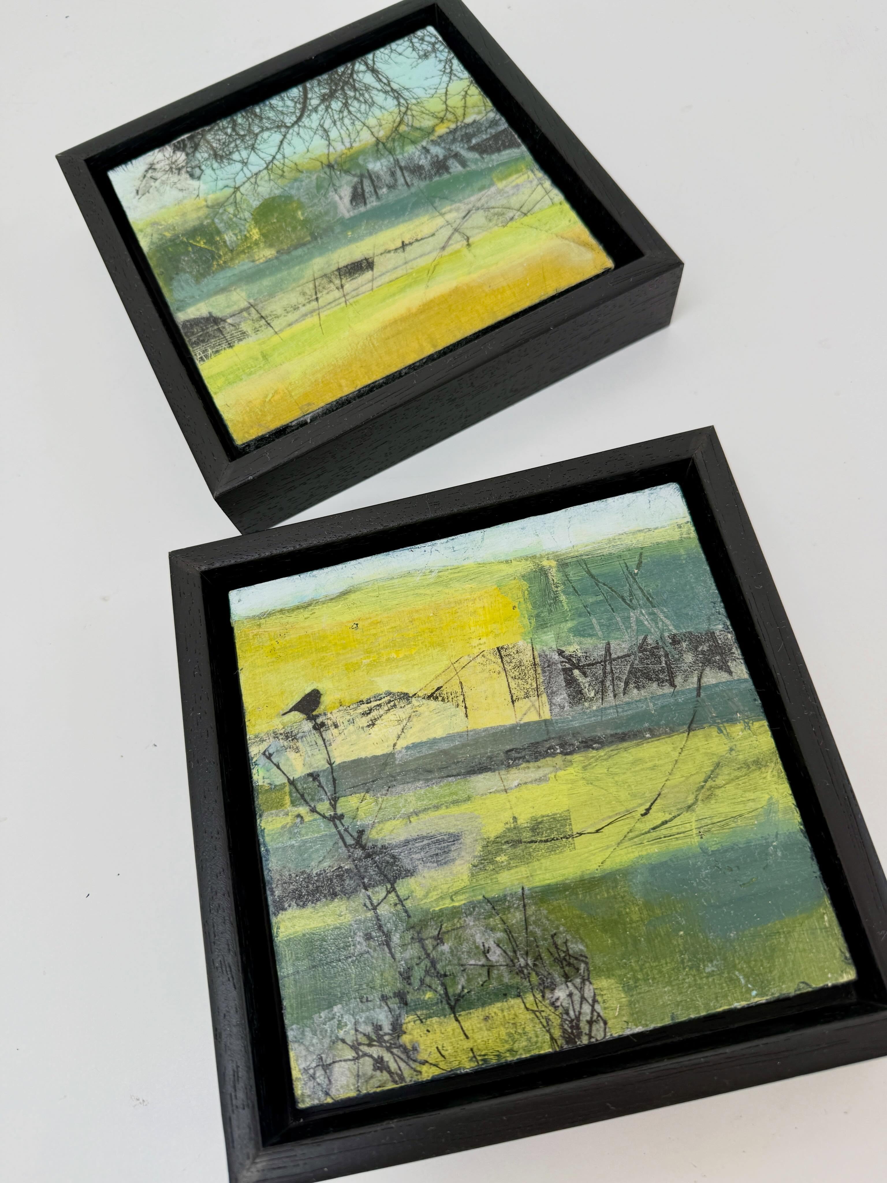 Small Beginnings turn into Big ideas.
I am so thrilled to be exhibiting at @tarpeygallery again with ‘Verdant Whisper’ and ‘Birdsong Glow’.
These small mixed media pieces are presented in lovely custom-made black stained wood frames, beautifully crafted by @easyframe_uk .
These mixed media pieces evolved from a return to grid journalling, inspired by @kelleewynne and it’s a super quick way of generating ideas about composition, marks and colour. ( see my previous post a few weeks back about this).
It’s always fascinating how small ideas can grow into something much bigger, with one thought leading naturally to the next.
I have a feeling I’ll return to this way of working again in the future, but for now these pieces are going to be part of a wonderful annual Open Exhibition featuring the work of 122 artists. It’s bound to be another fabulous show which @luke_tarpey curates so skilfully.
If you’re planning a visit to the beautiful @tarpeygallery I’d love to know—let me know if you’re coming! The launch on 27th June will be an exciting event. See you there?!
Looking forward to it and congratulations to everyone else who is showing too.