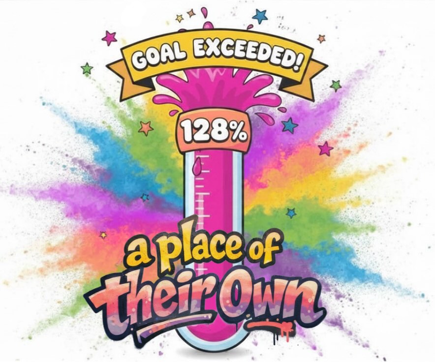 We did it!!!
With your help, we not only met our goal…we EXCEEDED it!!
We are so grateful to everyone who donated to this campaign.
Now we can start the upgrades on the house.
Stay tuned for photos of the work in progress that gives us:
-One more bedroom
-A private office for social workers/kids
-A staff office that fits the staff within it (our old one didn’t!)
-A Teen Room that provides our older residents with a “Place of Their Own”!
Celebrate with us!! Woo hoo!!!
🎉👏🥳🙌