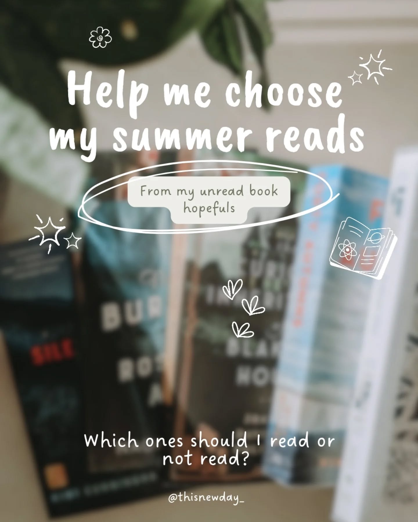 β¨ What should I read...or not read?
This is a mixture of my physical and goodreads TBR! It was even hard to narrow it down to only these! π«£π
I didn't include new releases, because those will definitely get read.
.
.
.
#summerreading #christianfiction
bookstagram | books for women | clean fiction | books for moms | Christian nonfiction | Christian fiction | clean books | summer reading | summer book picks