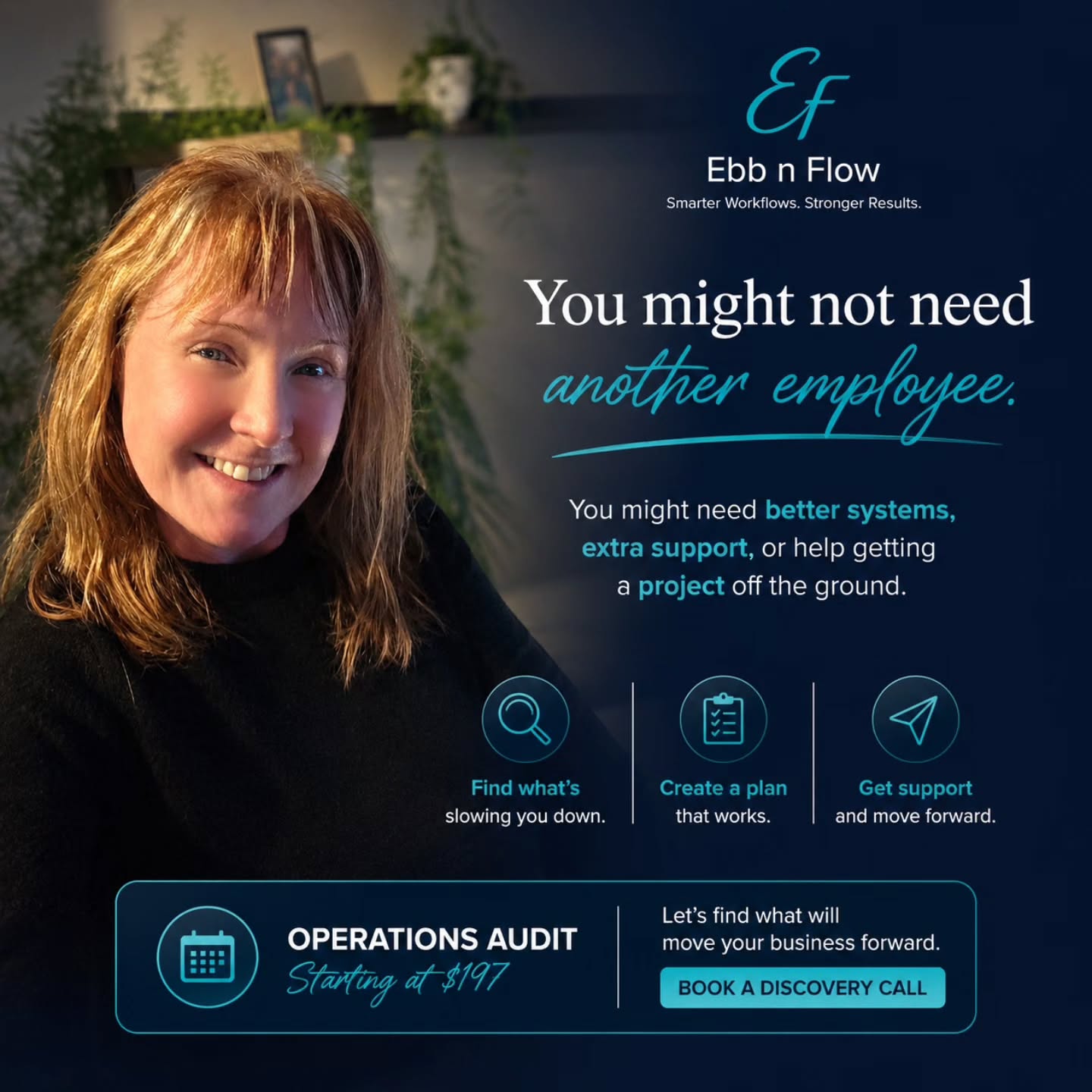 Maybe you don’t need another employee.
Maybe you need better systems.
Maybe you need someone to help organize the moving pieces.
Maybe you just need extra support for a little while until things settle down or a project gets off the ground.
My Operations Audit helps find what’s slowing things down and where things could work easier.
And if you want help after that, I can step in as part-time contract support to help put the changes into action.
Find what’s not flowing.
Make it easier.
Message me or find me here:
Ebbnflowbusinessconsulting.ca
#EbbNFlowBusinessConsulting #SmallBusinessSupport #BusinessOperations #WorkSmarter