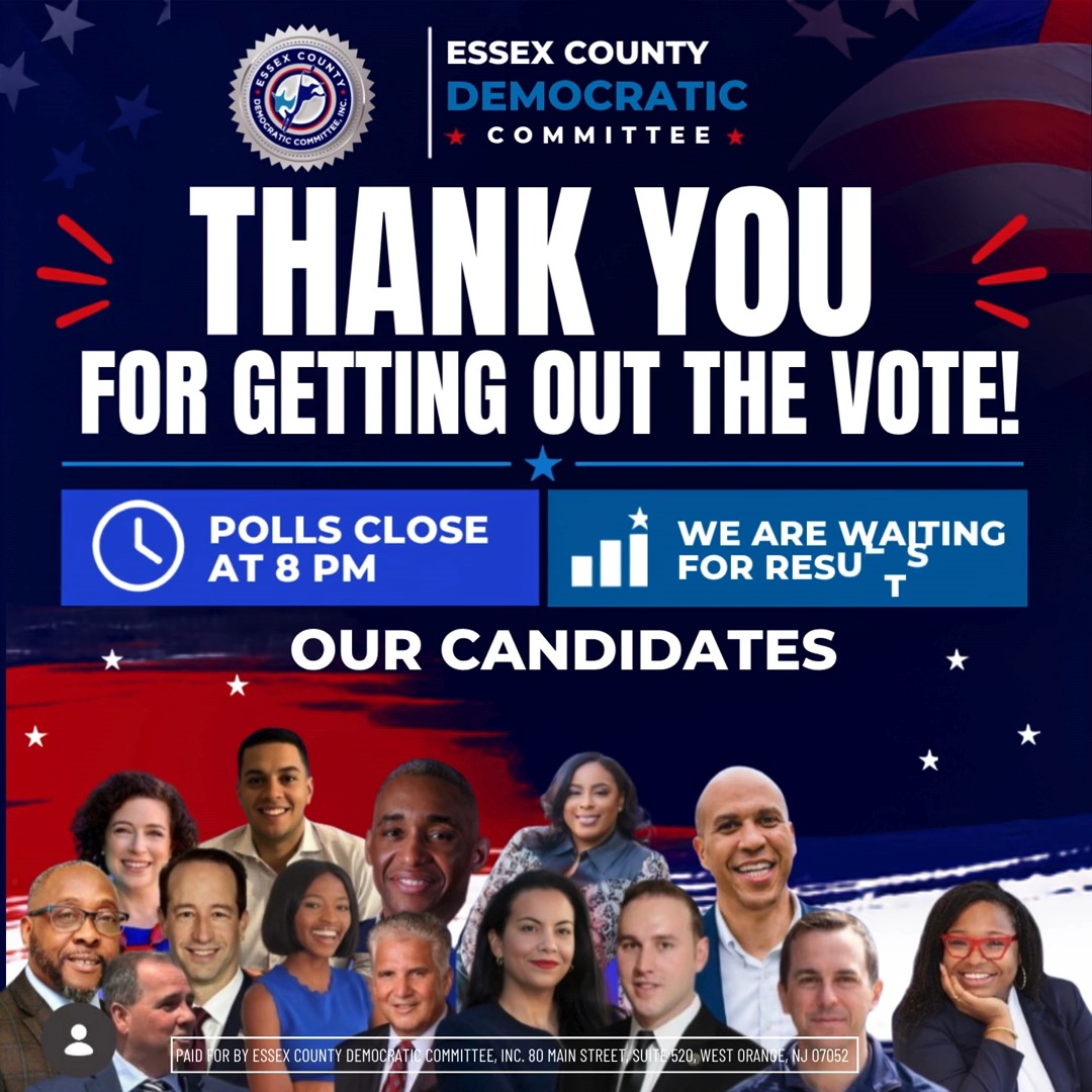 The polls are closed. We're waiting for the results. While we wait for the results, tell us why you voted in this election in the comments below.
The voting is over, but the work doesn't end. Thank you for being the driving force behind the candidates who choose to represent us throughout Essex County.
Clap it up for yourselves, and let's wait for the results to come in together.
Essex County, we are so proud of the effort you all contributed to this election season. Thank you to each and every one of you who volunteered, phone-banked, text-banked, canvassed, made videos, managed teams, and raised funds for the candidates.
We're grateful for your support and dedication to democracy.