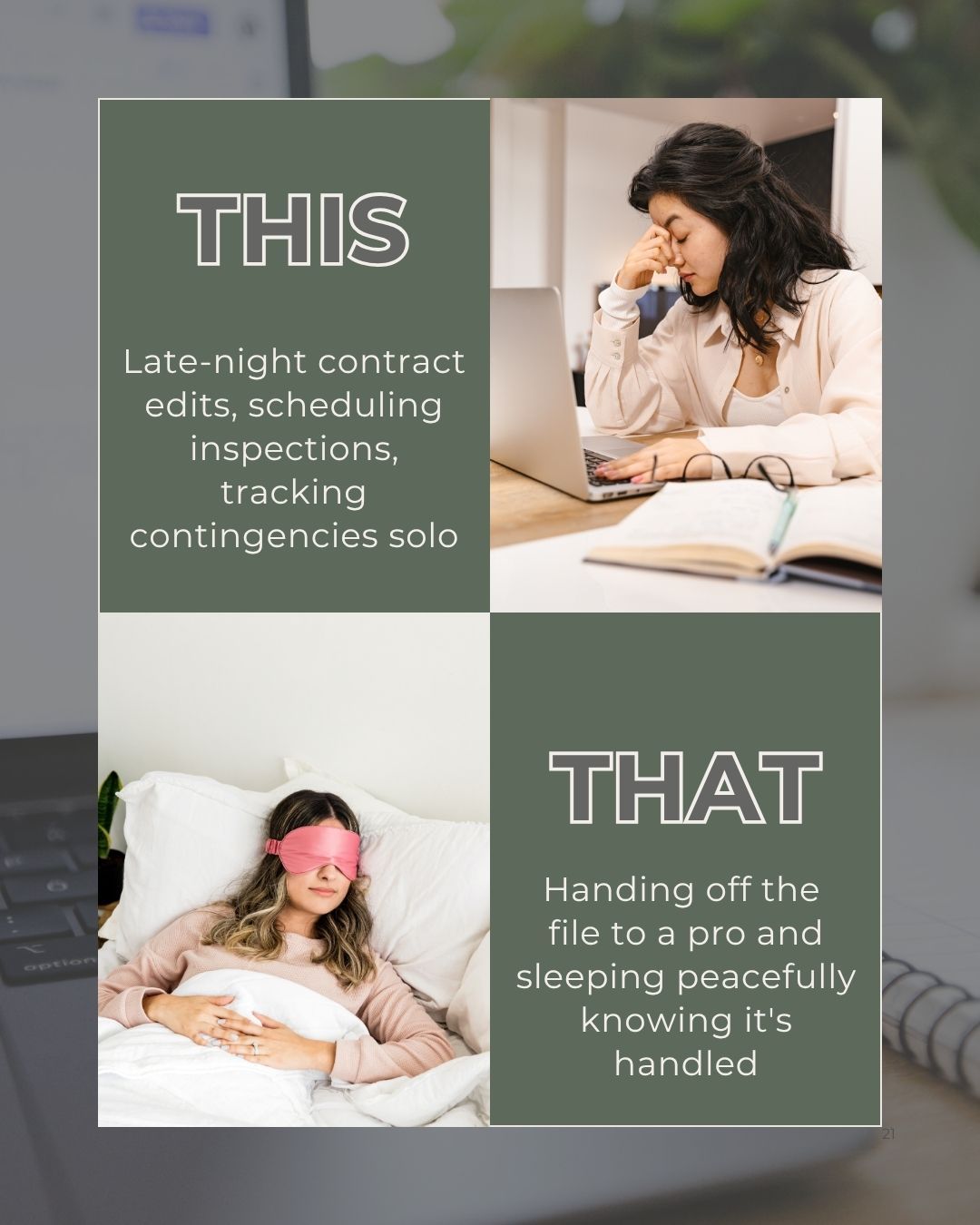 Agents, are you still burning the candle at both ends trying to juggle all the things?
Let’s be real: you didn’t get into real estate to chase signatures or manage timelines.
That’s where we come in.
Let’s get you back to doing what you do best, serving your clients and closing deals.
So… which one are you choosing: THIS or THAT?
#TransactionCoordinator #RealEstateSupport #RealtorLife #WorkSmarter #RealEstateHelp #CloseWithConfidence #wpfservices #floridarealtors #garealtors #transactioncoordinator