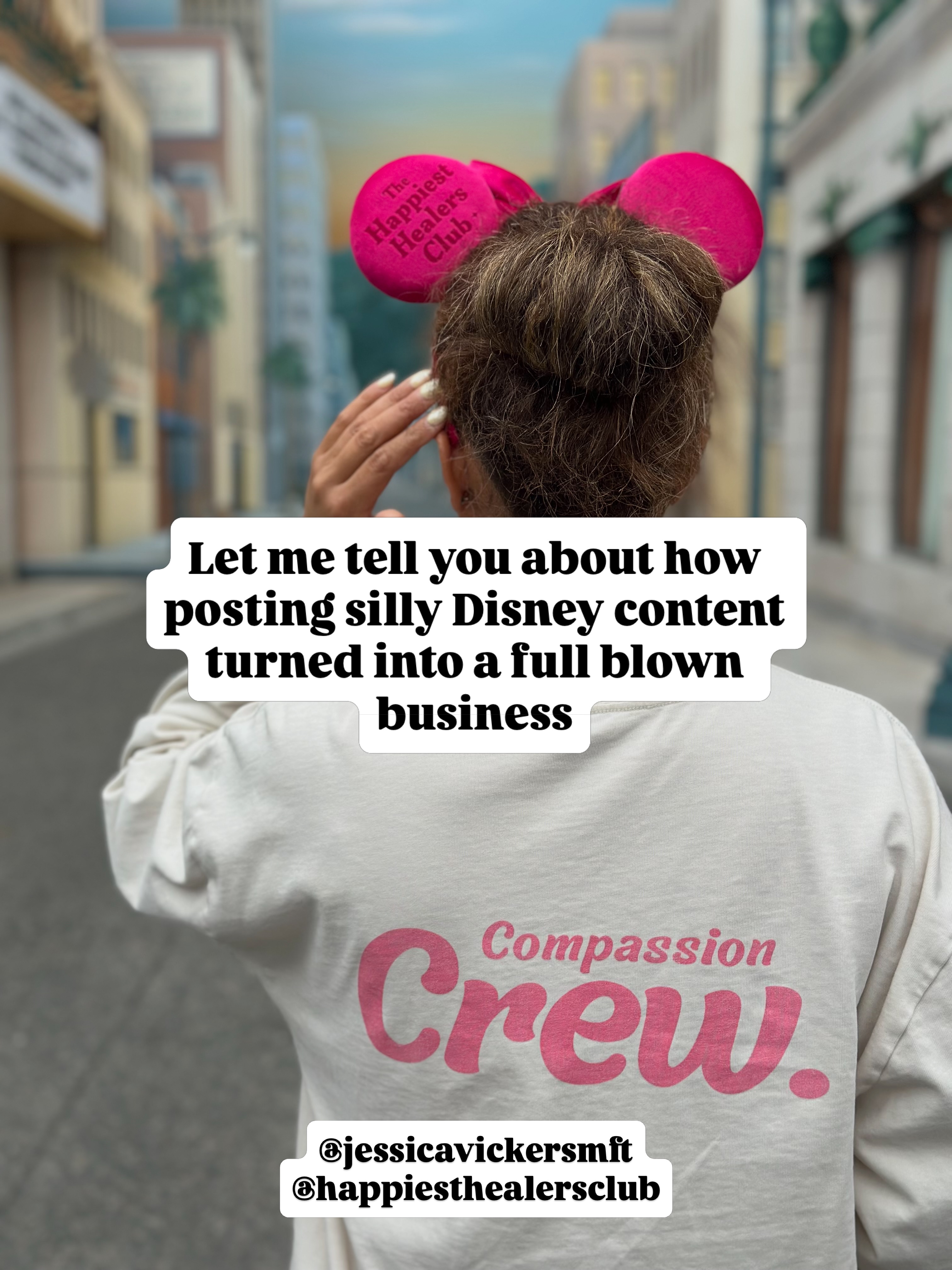 @happiesthealersclub origin story, featuring custom ears from @dashdesignsboutique !!!! 💖
Bringing in @sperlingphotoco for photos at the park, hosting my own retreat… I never saw this coming!
But I’m grateful for it. And excited! We have a June meetup, comment “Healers” to get the invite!!! 💞
Tag your friends, let me know your favorite part of our meetups, and share this with anyone who might be a good fit! Thank you so much, @jessicavickersmft