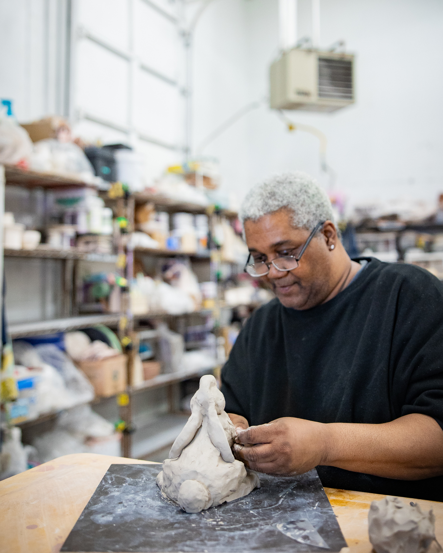 We love watching people make exactly what they want to make. Not whatās trending. Not whatās āperfect.ā Not even what makes the most sense sometimes.
Just an idea that showed up in their head and slowly started taking shape in their hands.
Sometimes it's a tiny clay rabbit sitting on a worktable in the middle of the studio. A few pieces rolled out. A little adjusting here and there. Some quiet concentration. And eventually⦠a personality started showing up.
Thatās one of the best parts of a shared studio space. One person is throwing bowls. Another is testing glazes. Someone else is over in the corner building a tiny woodland creature like itās the most normal thing in the world. Around here, it kind of is š