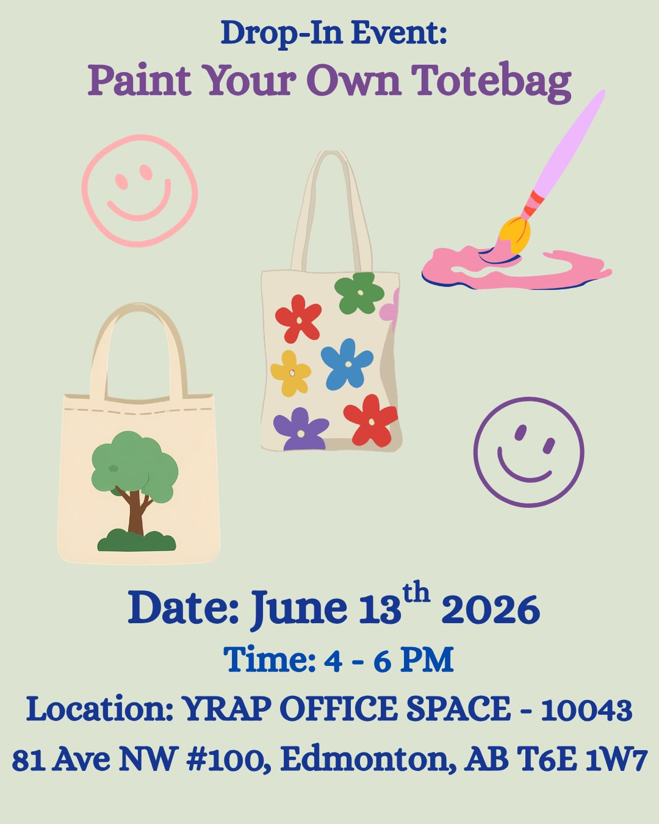 🎨👜 Make it. Paint it. Take it home.
Looking for something fun to do? Drop in and design your own totebag! Whether you’re into bold colors, cool designs, or meaningful messages, this is your chance to create something special! 😊
Join us on June 13th from 4 - 6 PM in our YRAP office for this fun activity! ⭐️
Sign up @ www.yrap.org
#yrap #YouthDropIn #DIYToteBag #Creativity #YouthEmpowerment
