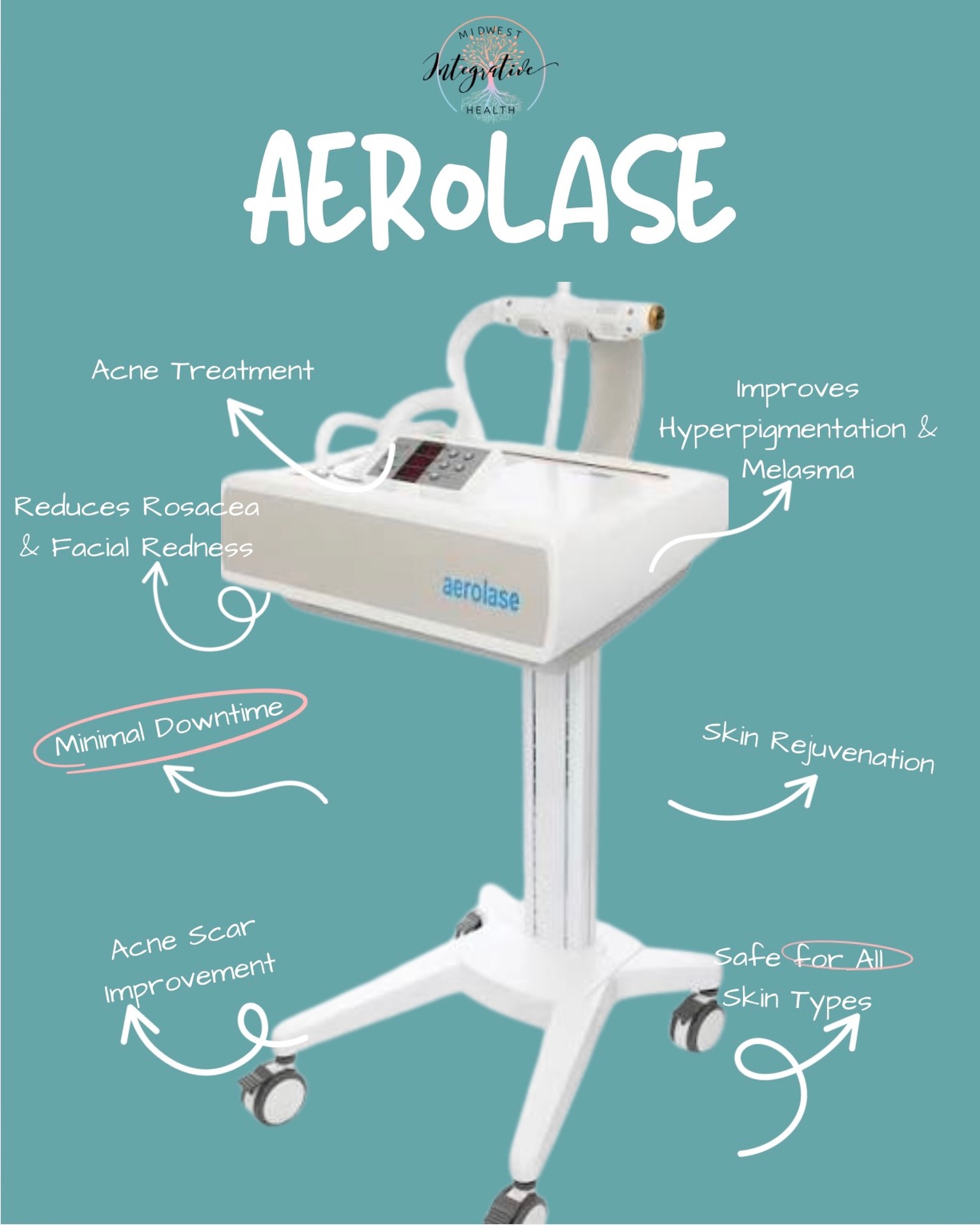 Experience the power of the Aerolase Neo Elite—a cutting-edge laser treatment designed to address acne, rosacea, pigmentation, redness, fine lines, and more with little to no downtime.
Whether you’re looking to refresh your complexion or target specific skin concerns, the Neo Elite delivers powerful results that are safe for all skin types.
💻Book here —> https://www.midwest-integrative.com
📞 Give us a call —> 309-837-0342
💳 CareCredit —> https://www.carecredit.com/go/553JSV