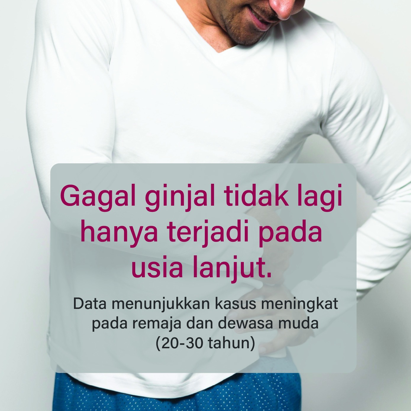 ⚠️ Gagal ginjal tidak lagi hanya terjadi pada usia lanjut.
Saat ini, semakin banyak kasus gangguan ginjal ditemukan pada usia produktif, bahkan pada anak dan remaja. Pola hidup tidak sehat, konsumsi makanan tinggi garam dan gula, kurang minum air putih, serta penyakit seperti diabetes dan hipertensi dapat meningkatkan risiko kerusakan ginjal.
Karena penyakit ginjal sering kali tidak menimbulkan gejala pada tahap awal, pemeriksaan kesehatan secara rutin menjadi langkah penting untuk mendeteksi gangguan sejak dini.
Jaga kesehatan ginjal Anda mulai hari ini. Karena ginjal yang sehat adalah kunci kualitas hidup yang lebih baik.