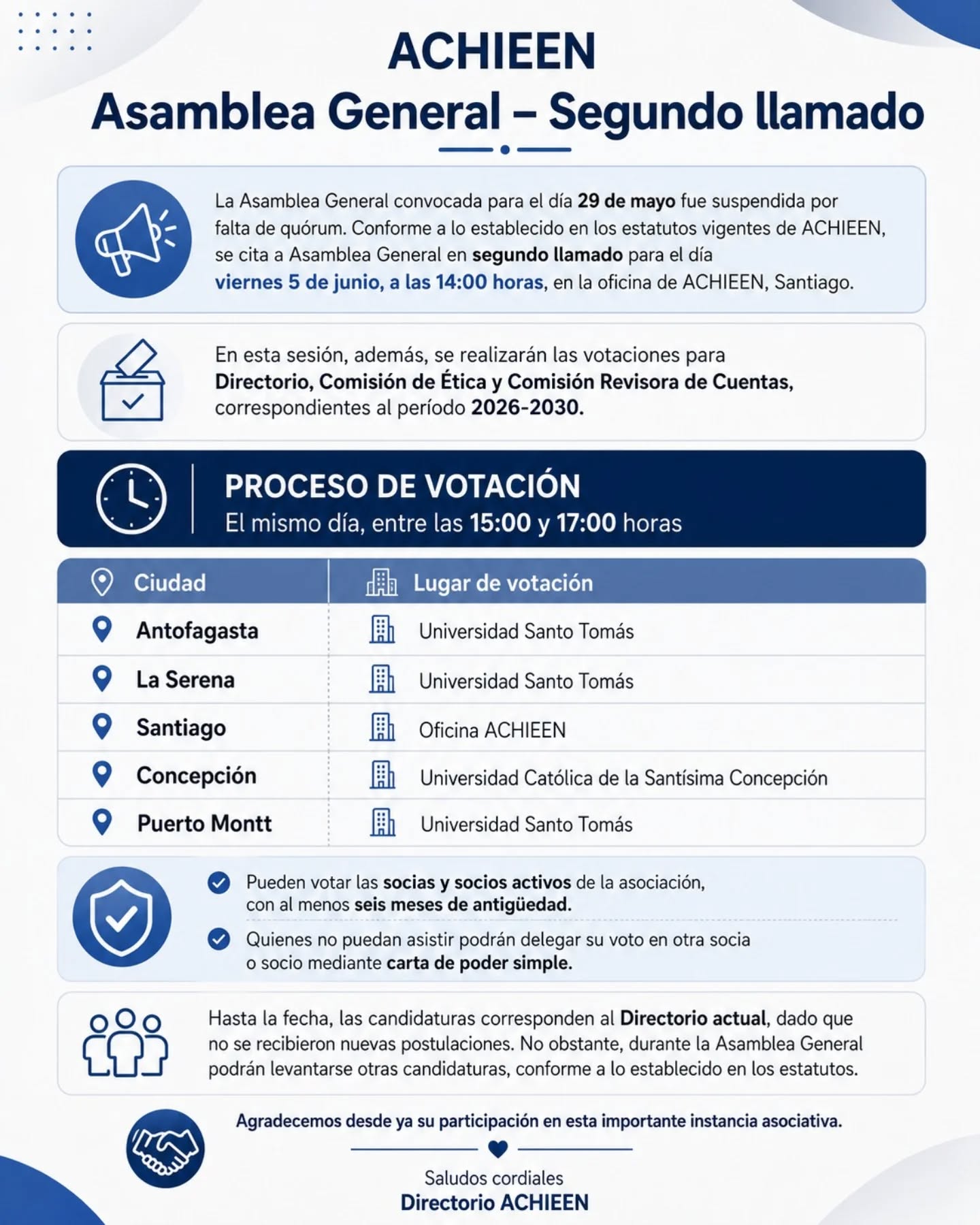 Atención miembros de ACHIEEN.
Les dejamos información muy relevante.