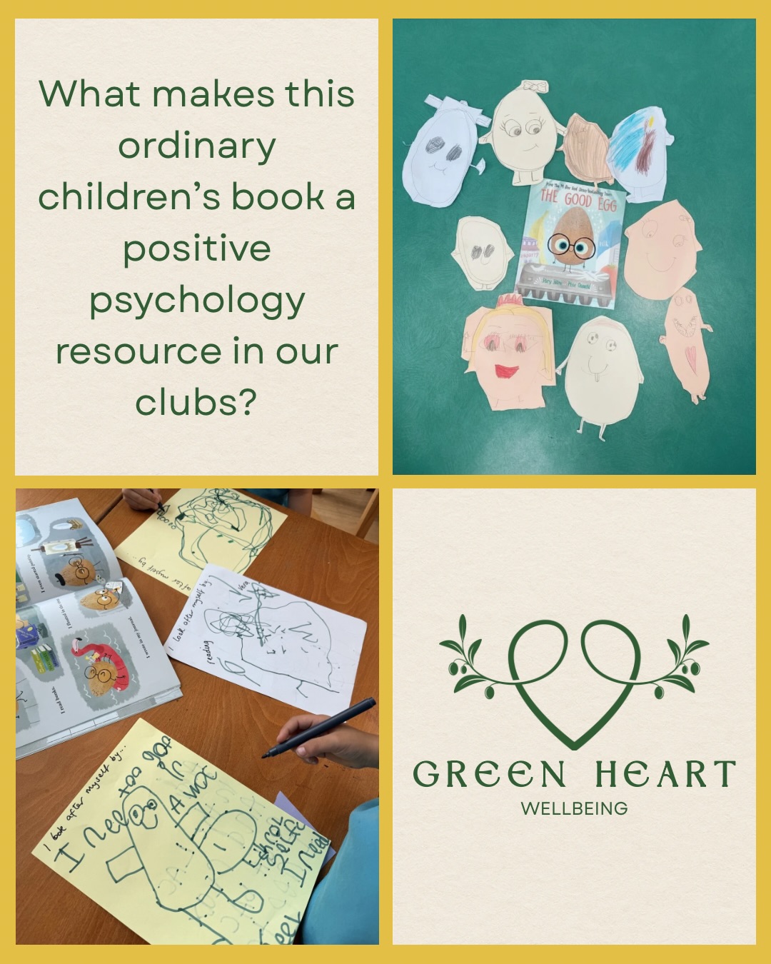 Wellbeing clubs for children will always hold a special place in founder Ashley’s heart 💚
Green Heart Wellbeing was founded on the premise that EVERY CHILD deserves access to outstanding wellbeing education, not just those who end up working with the counsellor. And, ‘Wellbeing Wednesday’s’ or a weekly circle time, simply aren’t enough.
So, our wellbeing clubs and wellbeing curriculum from FS-Y6 are good places to start in your school.
Are you a Green Heart Wellbeing school yet? DM to learn more about how we can be part of your journey.
#wellbeingineducation #positivepsychologycoach #wellbeinginschools #positiveeducation #greenheartwellbeing