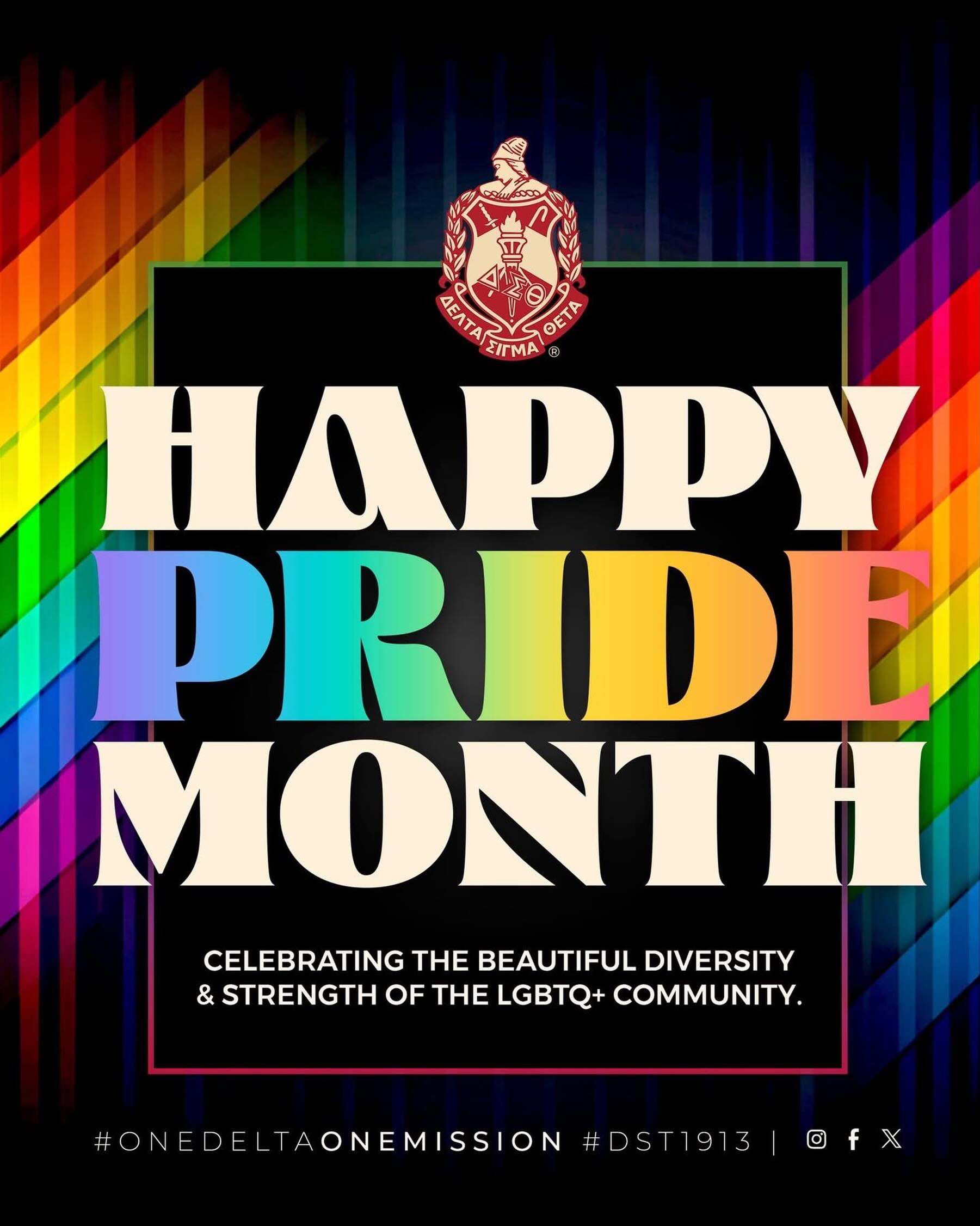#Repost @dstinc1913
Happy Pride Month to our sorors, partners, and friends!
Delta Sigma Theta has always stood for love, inclusion, and respecting the full dignity of every person. While we remain anchored in that legacy, we also acknowledge the need to continue to evolve with intention by championing affirming policies, and forging a culture where every member is seen, valued, and protected.
This Pride Month, we honor and celebrate the beautiful diversity and strength of the LGBTQ+ community and reaffirm our commitment to being allies in the fight for a better future where the freedom to love and exist in one’s authentic identity is not contingent on the political climate. Especially when that freedom is being challenged, we choose to show up louder, love harder, and stand firmer in our commitment to justice for all.
#DST1913 #OneDeltaOneMission