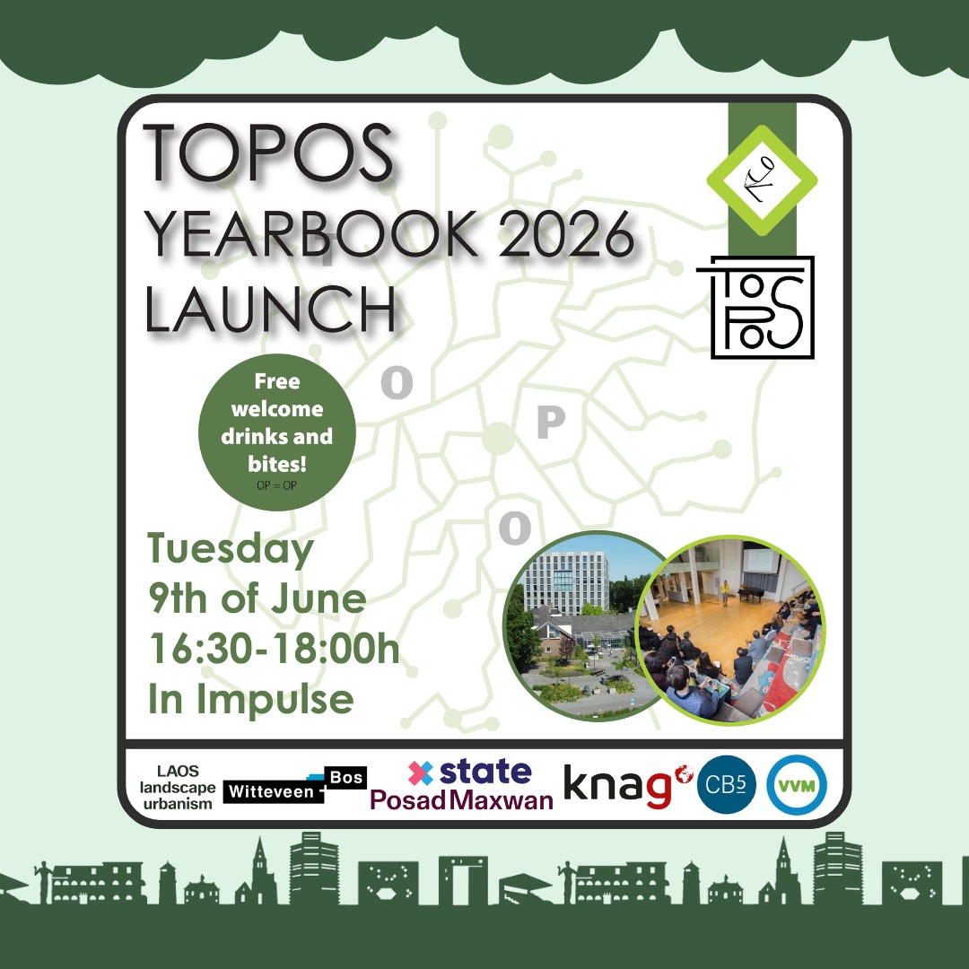 TOPOS is proud to present its third yearbook since its reinstatement! It is a wonderful collection of articles, columns, reviews, interviews and art that has been published over the past year on our website toposonline.nl – including contributions by some of you. We have bundled everything in the 2025 yearbook, and we would like to celebrate this with you.
Date: Tuesday 09 June 2026
Time: From 16:30-18:00
Location: Impulse, building 115, Wageningen Campus
We look forward to sharing this moment with you and others within the study and chair groups. A free welcome drink and bite will be available, but be on time because there is a limited amount (op=op as we say in Dutch). And, naturally, we hope everyone goes home with a yearbook at the end of the day!
Kind regards,
The TOPOS committee