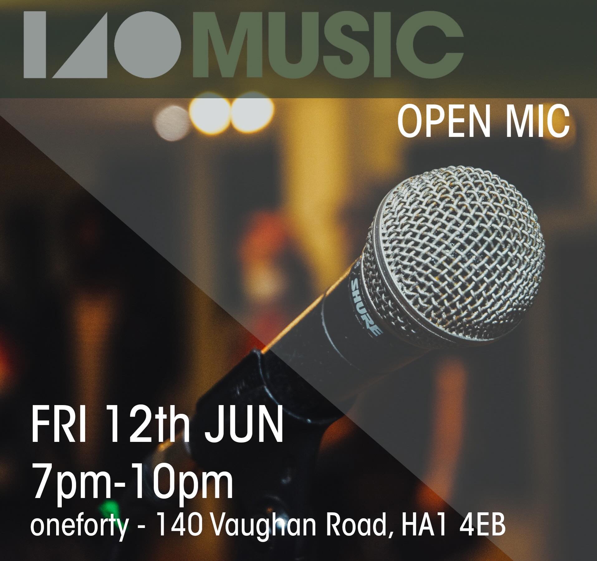 🎙️ Join us for the Open Mic next Friday🎙️
📆 Friday 12th June
⏱️7pm-10pm
📍oneforty - 140 Vaughan Road, HA1 4EB
🫖☕️🍻🍾 Cafe & bar open
✅ free event
Everyone welcome
🔔OPEN MIC TALENT SEARCH 🔔
Calling all:
🎵- musicians
🤣- stand up comics
🪄- magicians
😎- rappers
🖋️- poets
Tag anyone you know who you think would be keen to join us, or feel free to share this post 😘
If performing isn’t your thing, come along, enjoy the night and maybe have a drink…or 2!
#openmic #westharrow #nwlondon #harrowonthehill