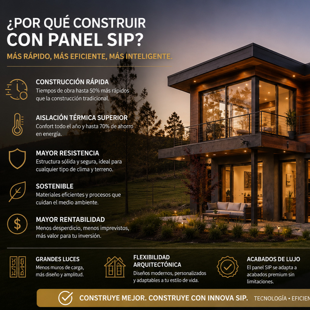 🏡 ¿Por qué cada vez más personas construyen con Panel SIP?
Porque buscan una vivienda más eficiente, más confortable y con mejores acabados.
✅ Aislamiento térmico y acústico superior
✅ Menores tiempos de construcción
✅ Mayor eficiencia energética
✅ Diseños modernos y grandes espacios abiertos
✅ Acabados premium sin limitaciones
✅ Sistema ideal para clima frío, templado o cálido
En INNOVA SIP transformamos la forma de construir, combinando tecnología, diseño y eficiencia para crear viviendas de alto valor y alto desempeño.
📲 Solicita tu asesoría personalizada por WhatsApp:
310 586 12 39
Construye mejor. Construye con INNOVA SIP.
#InnovaSIP #ConstrucciónModerna #PanelSIP #CasasCampestres #Arquitectura #ConstrucciónIndustrializada #ViviendaPremium #ConstrucciónSostenible #Bogotá #Colombia