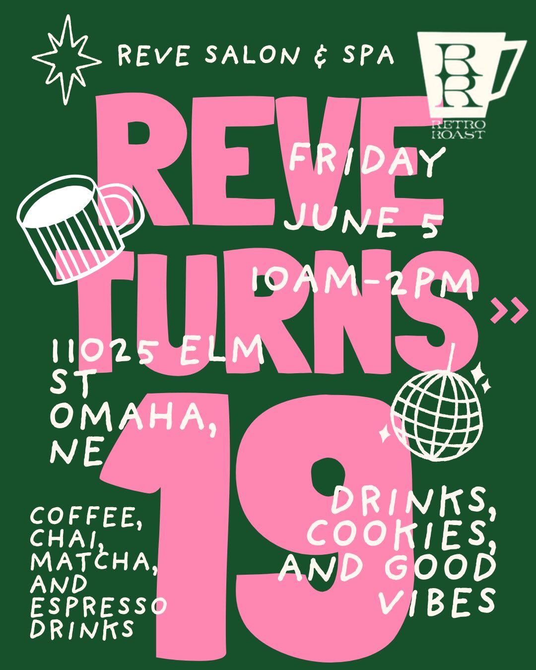 TOMORROW!!!
@retro.roast ‘s menu on slide 2 :))
we are so excited to celebrate with you all!!
#omaha #omahasalon #omahaevents #omahacoffee #birthday