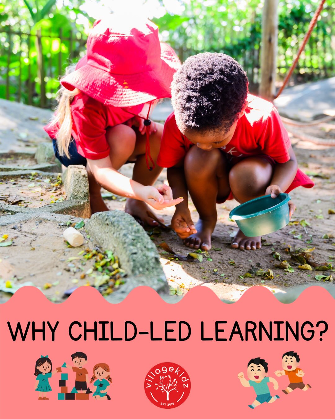 Why do we value child-led learning? 🌱
Children learn best when they are actively involved in the process. By following their interests, making choices, and exploring through play, they develop confidence, independence, problem-solving skills, and a genuine love of learning.
When children are given the opportunity to take the lead, learning becomes meaningful, engaging, and fun. ❤️
#VillageKidz #EdenVillage #SaltRock #LoveNorthCoast #ChildLedLearning