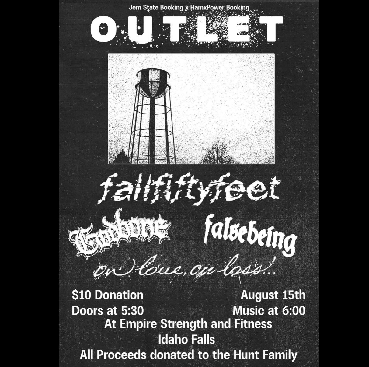 Show happening at Empire on August 15th. This will be outside on the fenced in turf out back and a lot of fun (assuming you’re into hard music and some cardio by moshing). All proceeds go to a family in need. Shoutout Marky Mark Hamilton of the Empire for setting it up.
