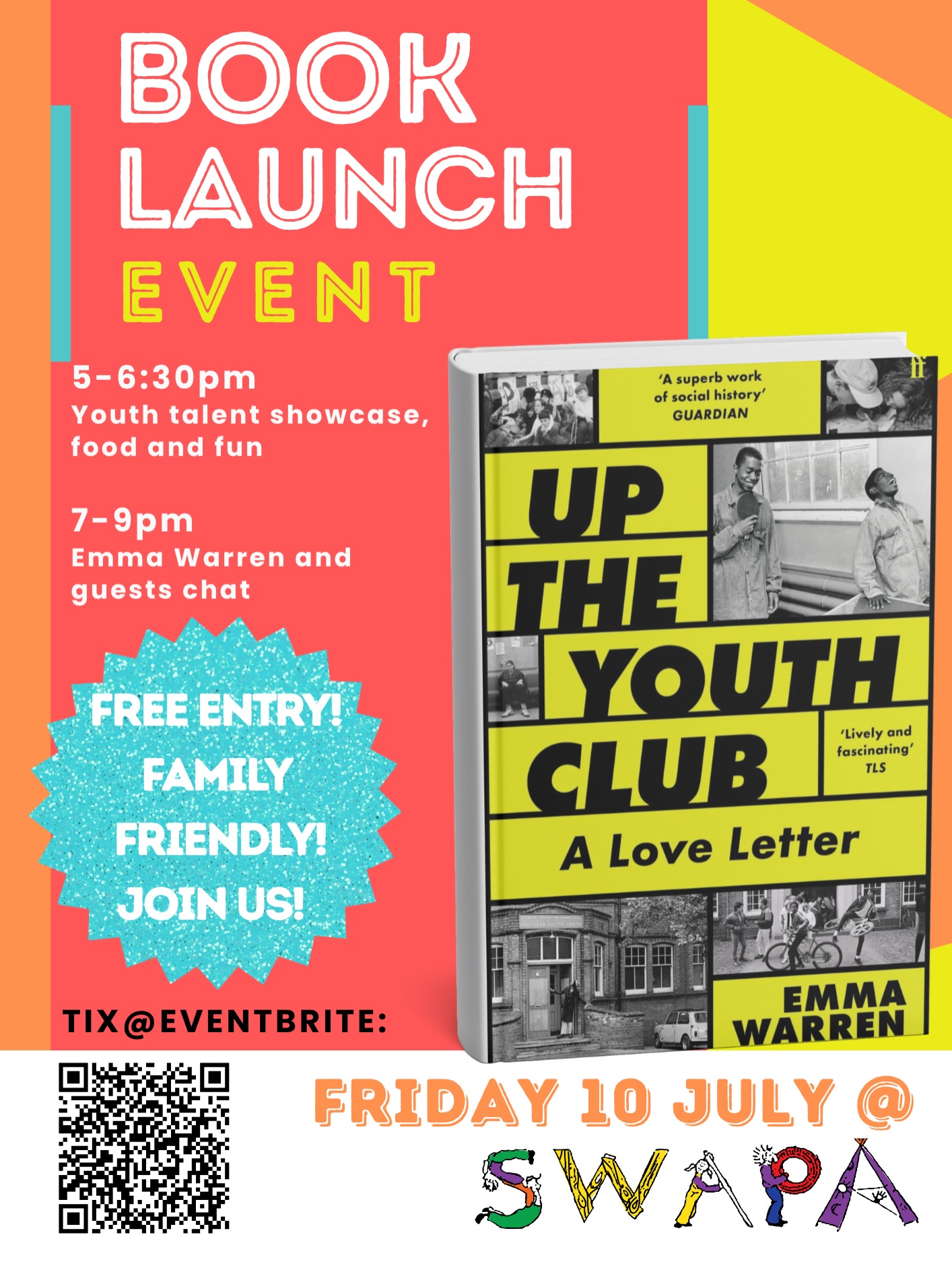 BIG NEWS! 📚✨
We’re celebrating the launch of Up The Youth Club: A Love Letter by Emma Warren with an evening packed with talent, conversation, food, and community spirit.
🎤 Youth talent showcase (5–6:30pm)
💬 Emma Warren & guests in conversation (7–9pm)
Guests -
@jakesgardens
@ekleido
@parkerheyl
@susiecrome
@themartialartsplace
🎟️ FREE ENTRY
🔗 Get your free ticket via the Eventbrite link in our bio
Bring your friends, bring the family, and join us for an unforgettable evening.