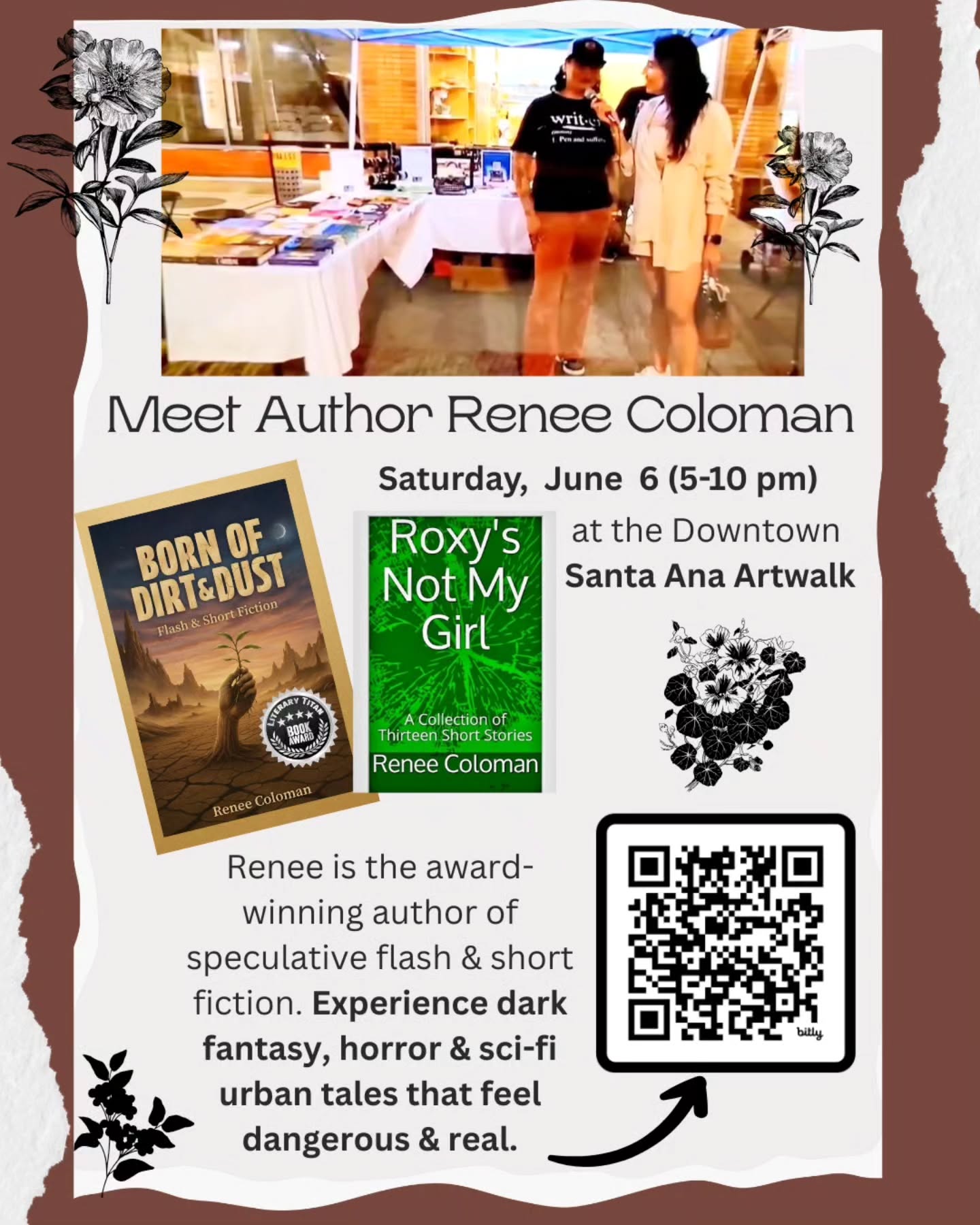 Join us for a funtastic Saturday night at the Downtown Santa Ana Artwalk 🌟 😀 💖
🎙 live music, DJs & dancing 💃🏽
📚 books & authors 🥰
🎨 artists & galleries 🕶
💫 jewelry, trinkets, food, fun & more
Don't miss out! Family & pet-friendly 🐶
📍Saturday, June 6, 5-10 PM
Art district at 2nd & Broadway
See you there!
#community fun
#dtsaartwalk
#shoplocal
#supportindieartists
#booksandauthors