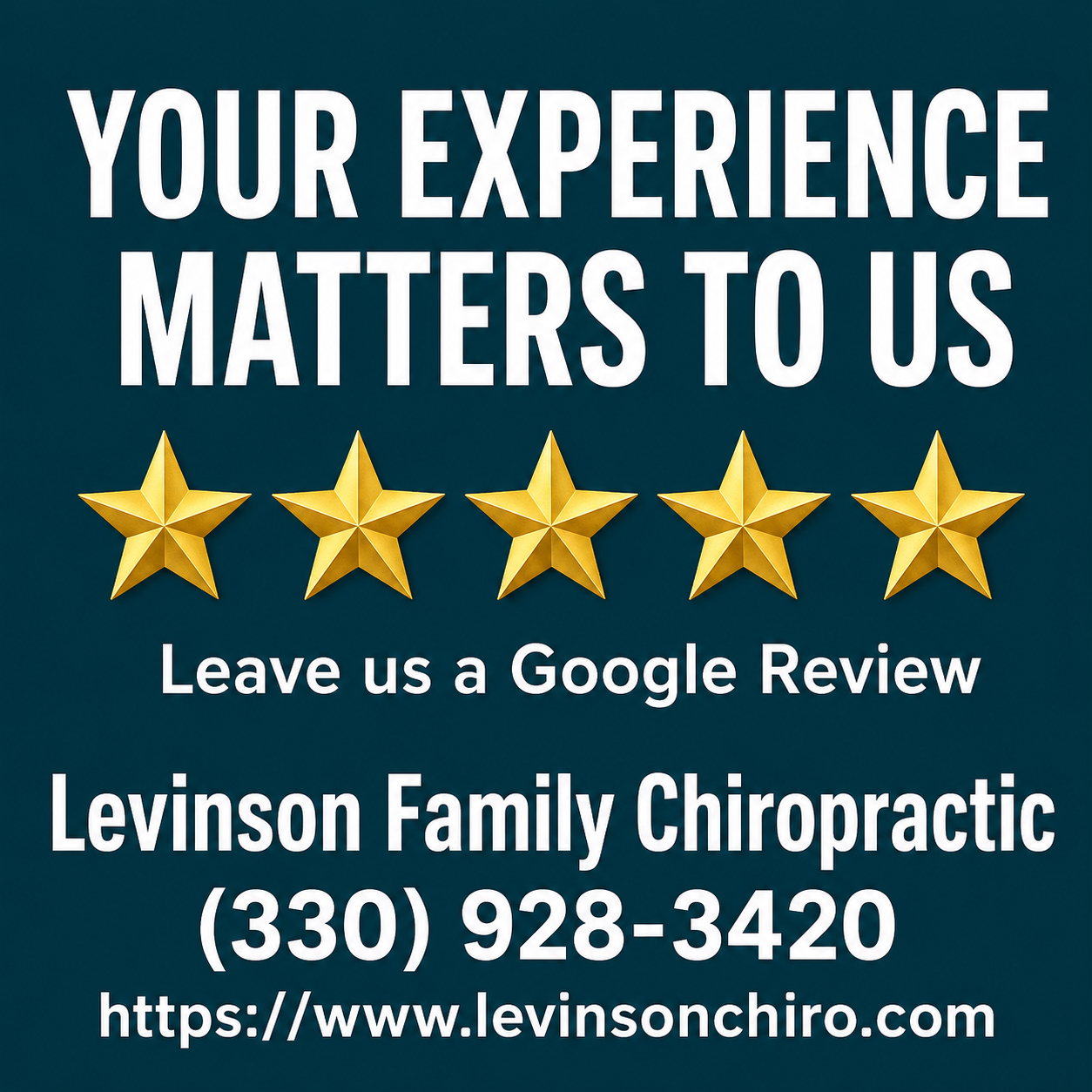 We received this review recently š
"They have been a God send. I have tried a lot of different chiropractors, and they are by far the best I've worked with. They always get me in quickly, they actually listen to what is wrong and address the issues. Everyone is very professional and friendly."
Words like these remind us every single day why we love what we do. If we have helped you or your family we would be so grateful if you took 2 minutes to leave us a Google review.
Just click here: https://g.page/r/Cb3AB7dH75aDEBM/review
If you are not already following our page hit that follow button for weekly health tips and updates from our office!
š (330) 928-3420
š https://www.levinsonchiro.com
#GoogleReview #CuyahogaFalls #AkronOhio #FamilyChiropractic #ChiropractorNearMe #NortheastOhio #LevinsonFamilyChiro