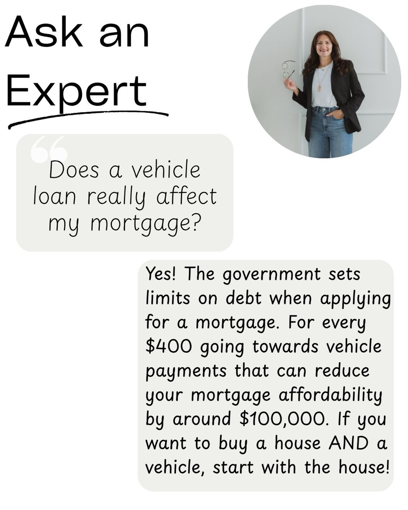 One of the most common things that prevents people from qualifying for a mortgage is a vehicle loan. Even a smaller vehicle loan can have a huge impact on affordability. If you are looking to purchase a home we’d recommend holding off on taking out ANY new loans until after purchasing the home!
Gert Martens- Mortgage Broker
Dominion Lending Centres- Mortgage Connection
gertmartens.ca
#gertmartensmortgageteam #grandeprairiemortgagebroker