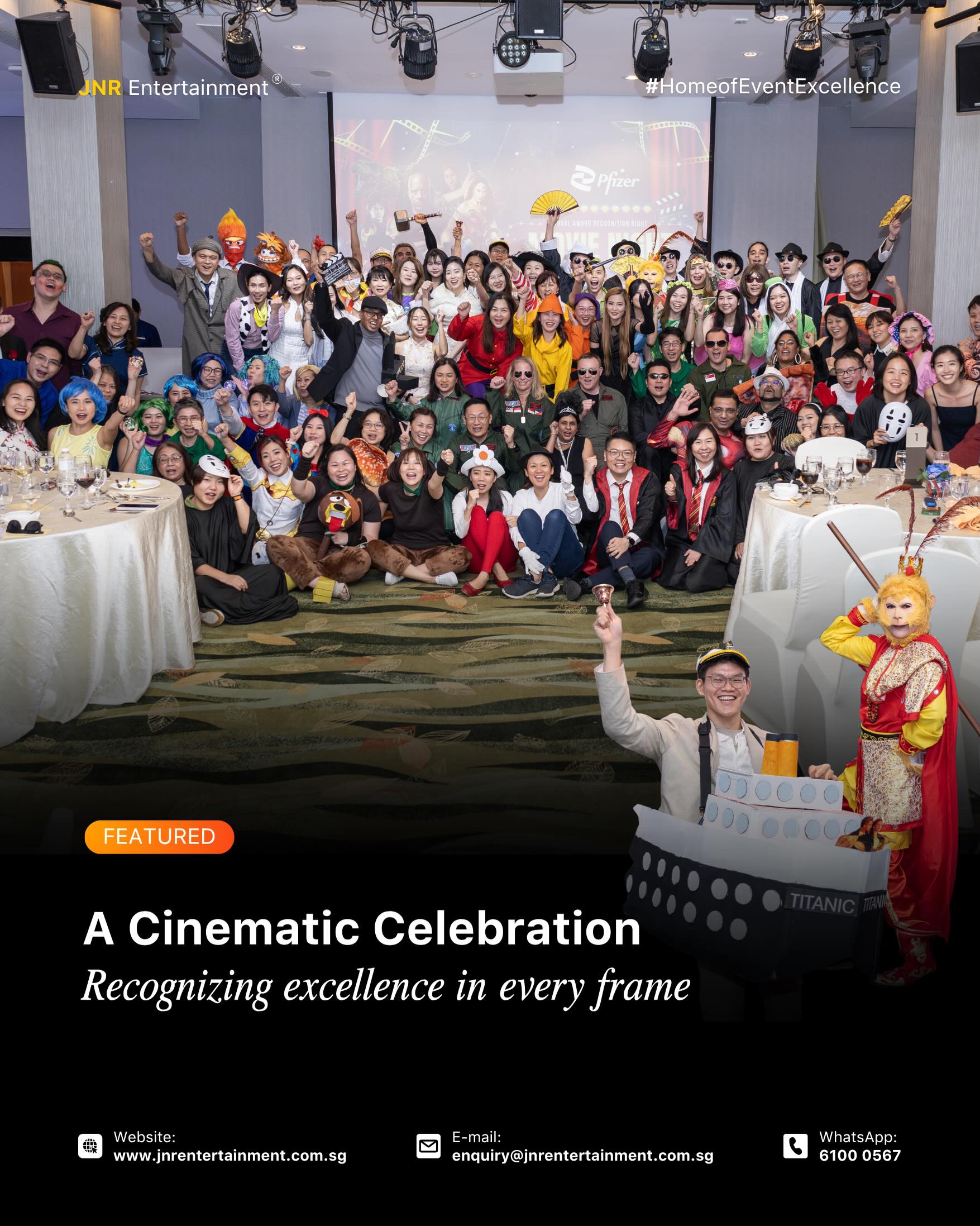 Lights, camera, celebration! 🎬✨
An Annual Award Recognition Night bringing together colleagues for an evening of glamour, appreciation, and well-deserved recognition. From dazzling outfits to memorable moments, the event was truly worthy of the big screen.
Surrounded by cinematic vibes and great company, guests enjoyed a star-studded evening filled with inspiration, laughter, and lasting memories. 🌟
✉️ enquiry@jnrentertainment.com.sg
📱 61000 567
🔗 www.jnrentertainment.com.sg
#EventManagementSingapore
#FormalEvents
#EventProduction #JNRentertainment
#EventExperience
