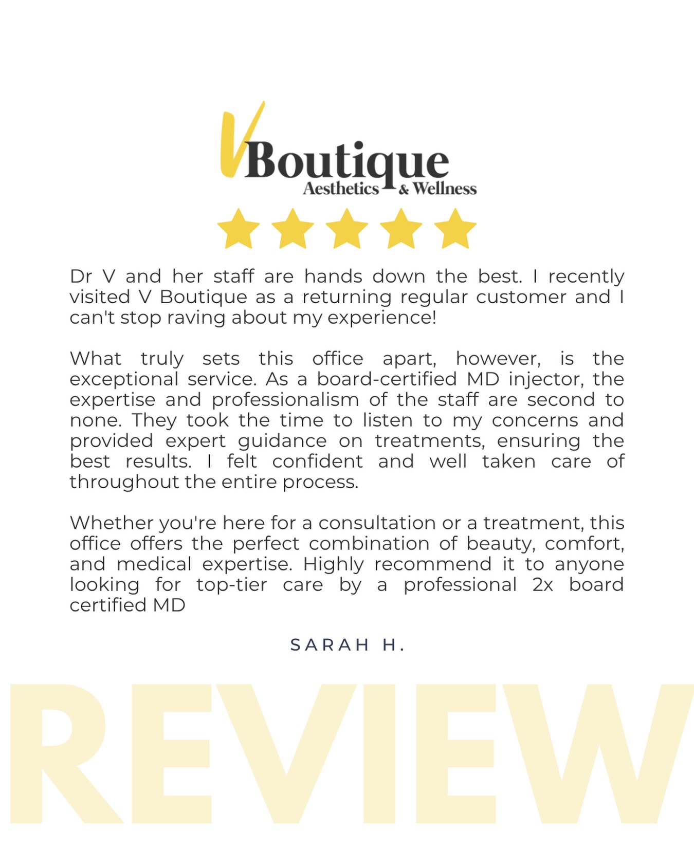 An elevated experience should go beyond just the results ✨ We’re so grateful for your thoughtful review, Sarah.
In aesthetic medicine, the environment, expertise, and patient experience all work together. A thoughtfully designed space helps patients feel at ease, while working with a board-certified injector ensures treatments are guided by deep medical knowledge, safety, and precision.
When care is both clinical and personalized, patients can feel confident every step of the way — from consultation to final results. 💛
📞 Call or text 561-357-2020 to schedule your visit.
#modaesthetica #VBoutiqueAesthetics #PalmBeachMedSpa #WestPalmBeach #SouthFlorida