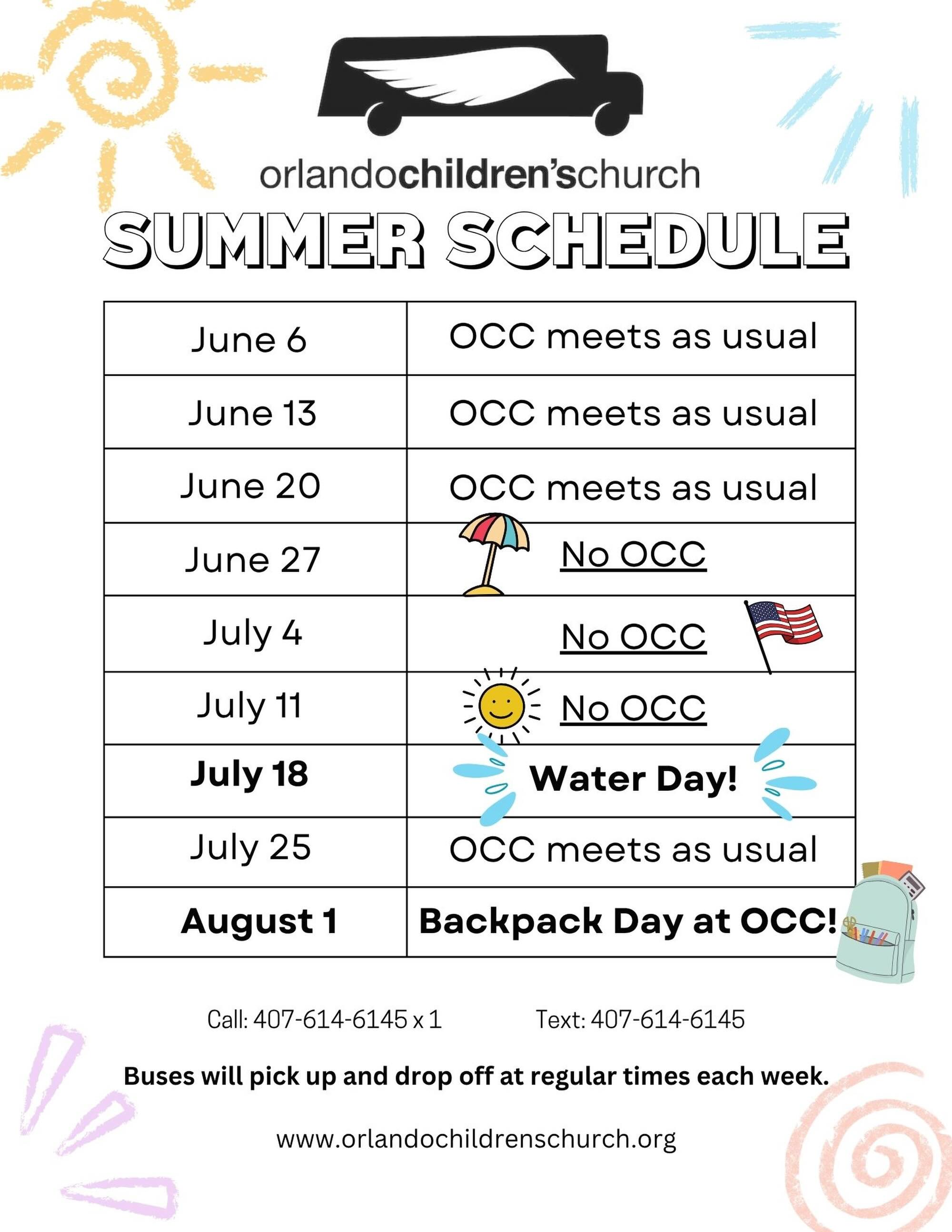 Mark your calendars! This year’s summer break will be from June 27-July 11, and then we’ll be back for some water day fun!
Come join us on a Saturday soon ☀️