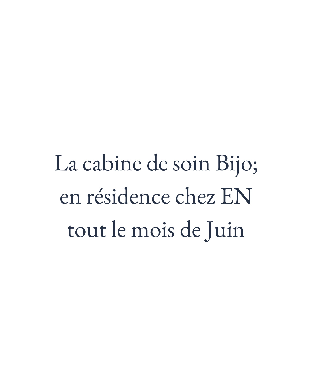 Le soin Bijo; Signature s’invite au salon EN.
Les créneaux pour le soin Bijo; Signature, un soin de 75 minutes en cabine, sont désormais ouverts pour le mois de juin.
Disponible les lundis, mercredis et jeudis, au salon EN, à seulement 4 minutes de notre boutique du 6e arrondissement.
📍 7 rue de Condé, 75006 Paris
Les places sont limitées, alors réservez dès maintenant sur bijo.paris.