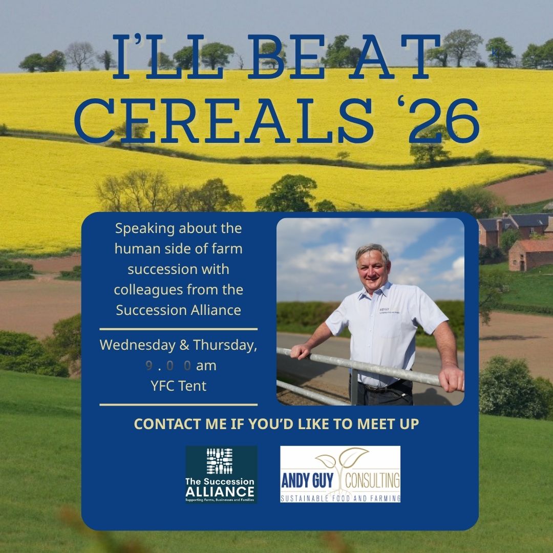 EXCITING NEWS! I will be joining colleagues from @succession_alliance at 9.00am on Wednesday & Thursday in the @nfyfc tent at Cereals to talk about the human side of farm succession. Succession is not just about moving assets to avoid IHT it's about the smooth transfer of management between generations. it's about family ambitions and legacy, it's about communication and respect, it's about dignity and identity. ITS COMPLICATED. Come and join us for the session and stay on for a chat if you'd like to. If you'd like a more private chat (sometimes that's more comfortable when the topic is difficult) drop me a message and I'll be happy to meet up over a coffee or a beer. 😊