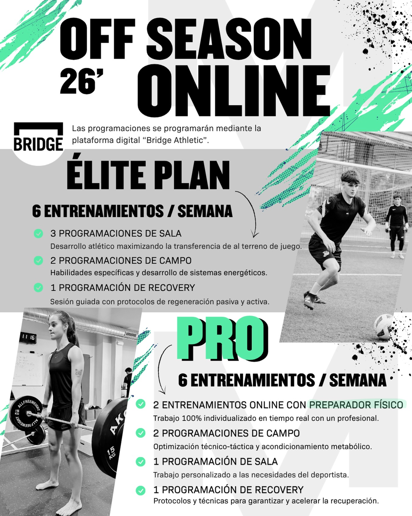 Estar fuera de Barcelona este verano ya no es una excusa. Lo que consigas la próxima temporada se construye estés donde estés.
Bienvenido al OFF SEASON ONLINE. ⚒️💎
Llevamos el sistema MovMent a tus vacaciones a través de la plataforma Bridge Athletic.
Elige tu camino: Élite Plan o Plan Pro. 6 entrenamientos por semana combinando sala, campo y recovery para volver a la pretemporada un paso por delante. 🔥
Los jugadores que realmente marcan la diferencia mantienen sus estándares estén donde estén.
👉 Mándanos un DM o escríbenos al WhatsApp al 623 51 24 29 para reservar tu plaza online.
—
Being away from Barcelona this summer is no longer an excuse. Next season’s success is built wherever you are.
Welcome to the OFF SEASON ONLINE. ⚒️💎
We bring the MovMent system to your holidays through the Bridge Athletic platform.
Choose your pathway: Elite Plan or Pro Plan. 6 training sessions per week combining gym, field, and recovery to return to pre-season one step ahead. 🔥
The players who truly make a difference maintain their standards no matter where they are.
👉 Drop us a DM or WhatsApp us at 623 51 24 29 to reserve your online spot.
#MovMentBCN #OffSeasonOnline #BridgeAthletic #AthleteMindset #PreSeasonReady PerformanceTraining