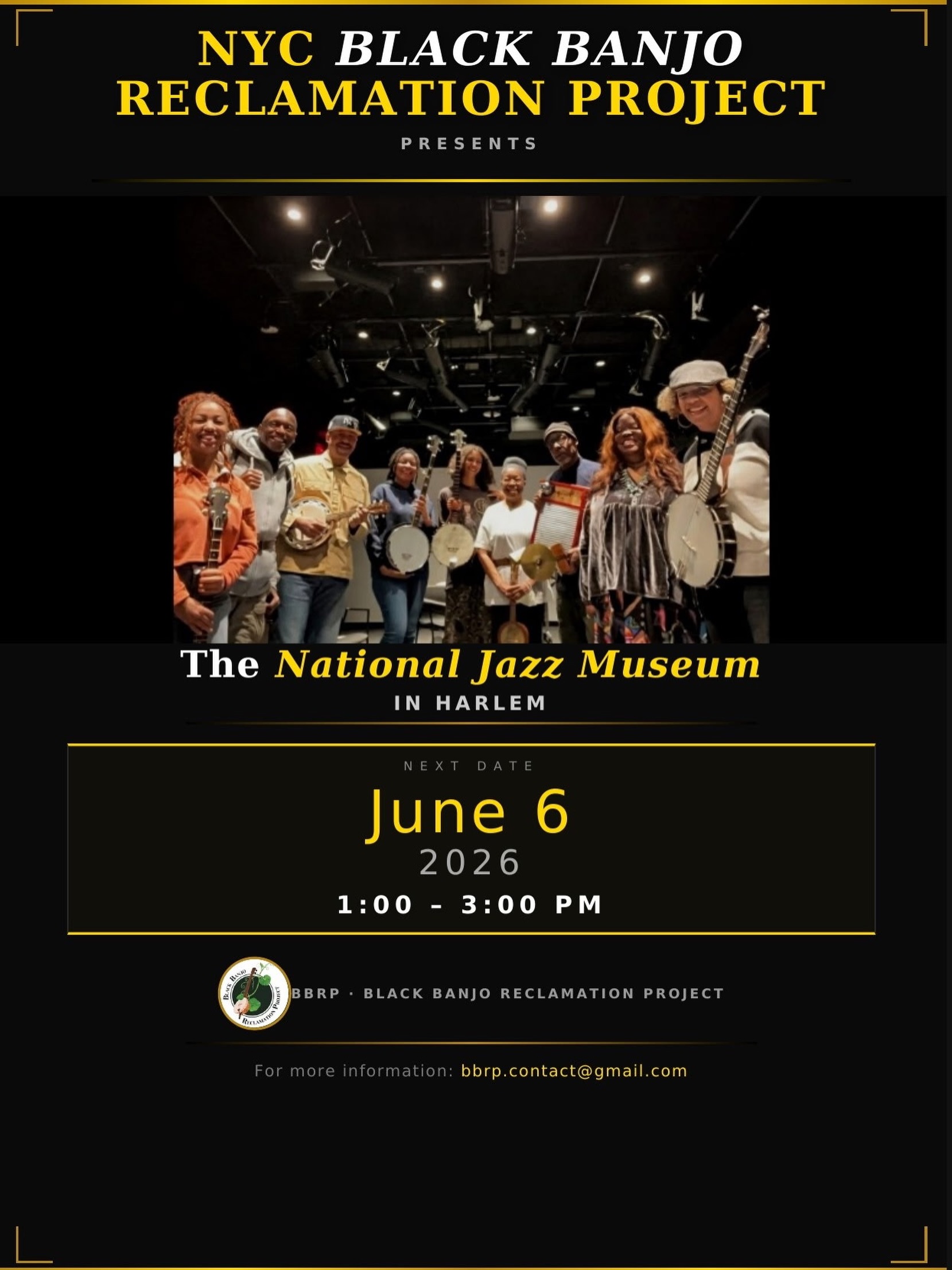 BBRP is coming to Harlem!
🎶🎶🎶🪕🪕🪕✨✨✨
This banjo meet up aligns perfectly to be a connector as a community practice lab and gathering space for banjo culture workers in NY. From Brooklyn, the group keeps growing and growing and we are so happy to be gathering this Saturday at the @natljazzmuseum to continue this music in the spirit of the Black folks who came before us.