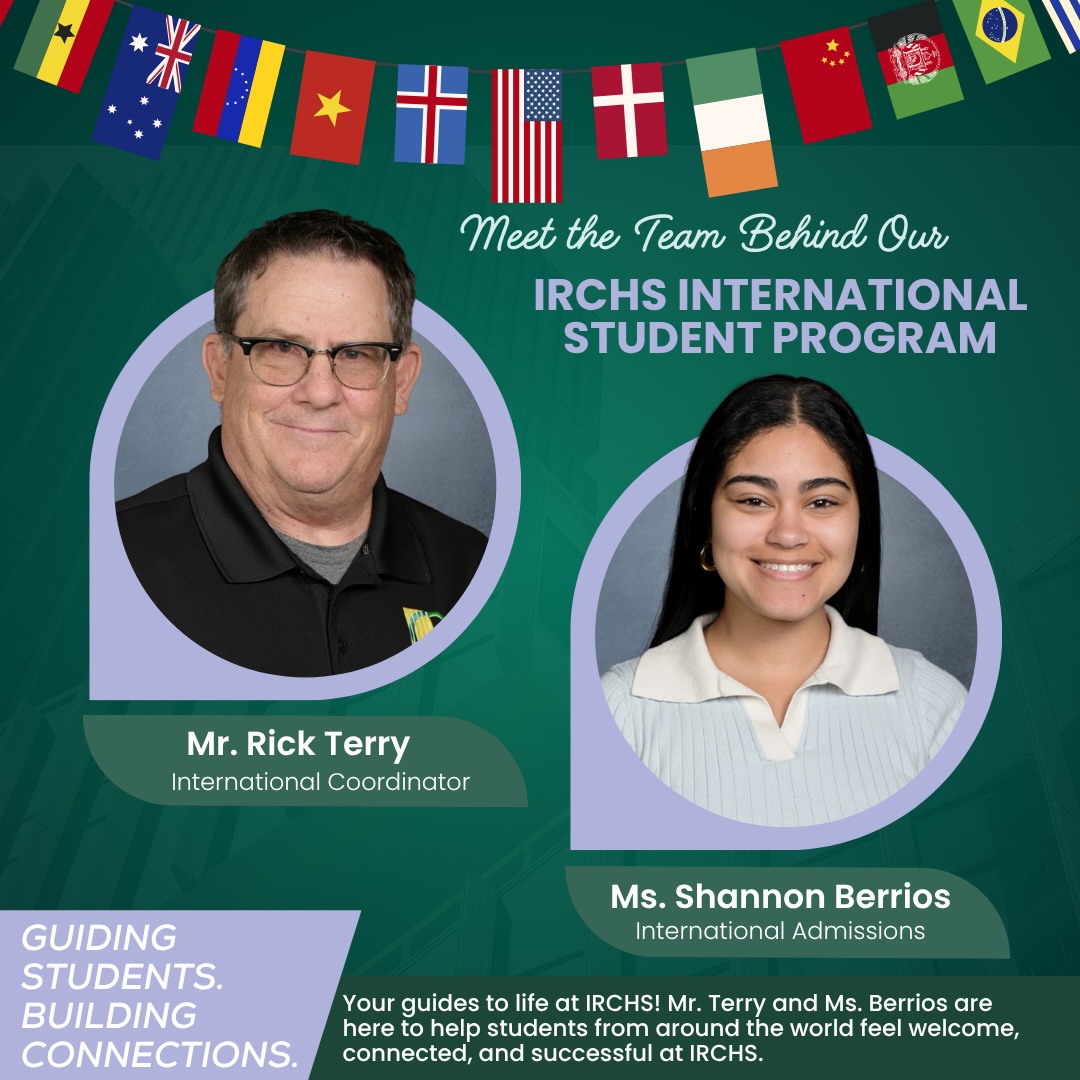 Meet the Team behind the IRCHS International Student Program 🇺🇸🇮🇹🇩🇪🇧🇷🛩️🇫🇷🇵🇱🇨🇭From welcoming students to supporting them throughout their journey, our team is dedicated to helping every international student feel at home and thrive at IRCHS. We can’t wait to see what this incredible team accomplished together with our students from across the globe! 🗺️🌎 (Don’t worry, Mr. Moore is still here & will be helping us with some exciting new changes coming soon… stay tuned!)