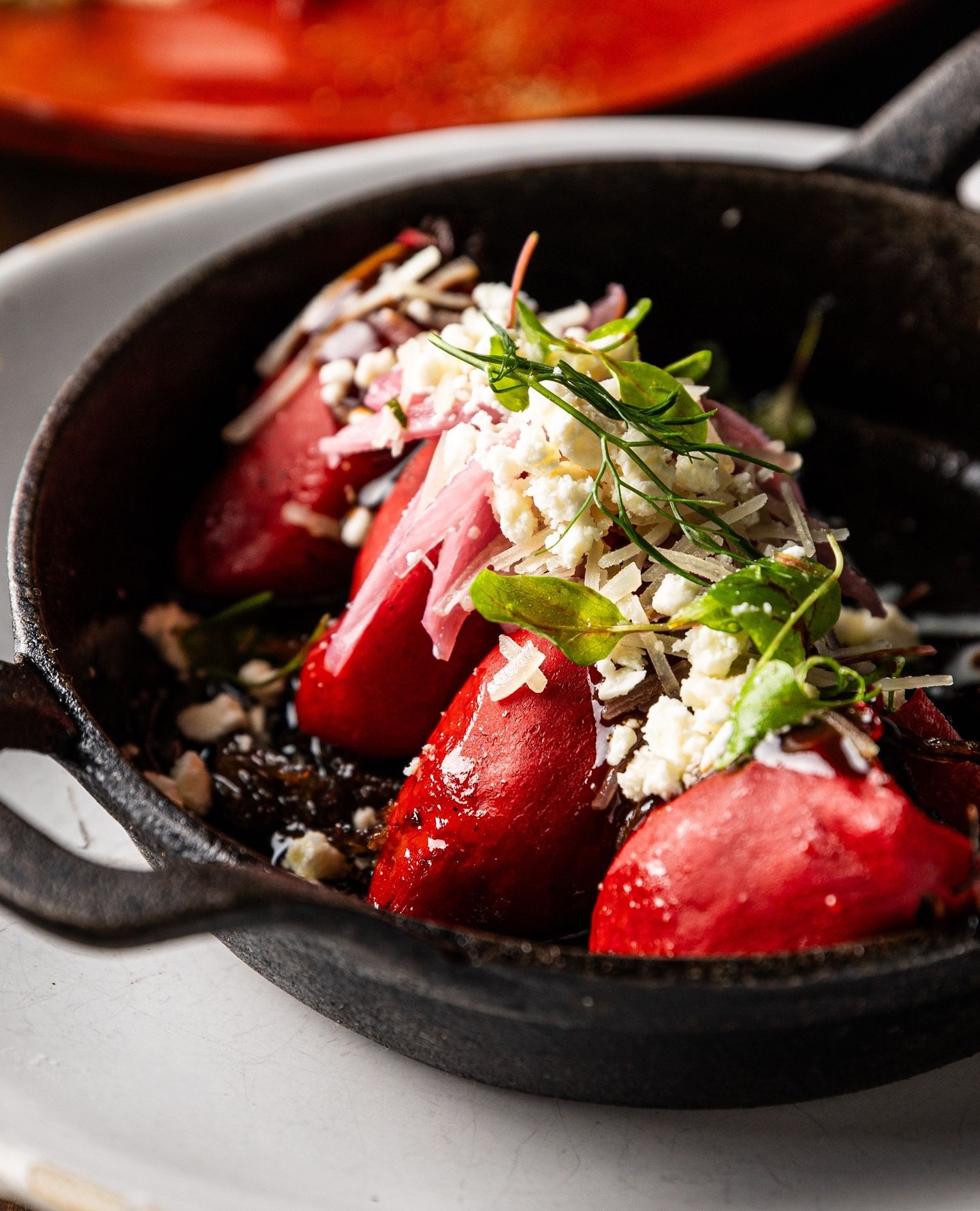 Short Rib Piquillo Peppers with parmesan and au jus. Bold flavors, beautifully composed. ❤️