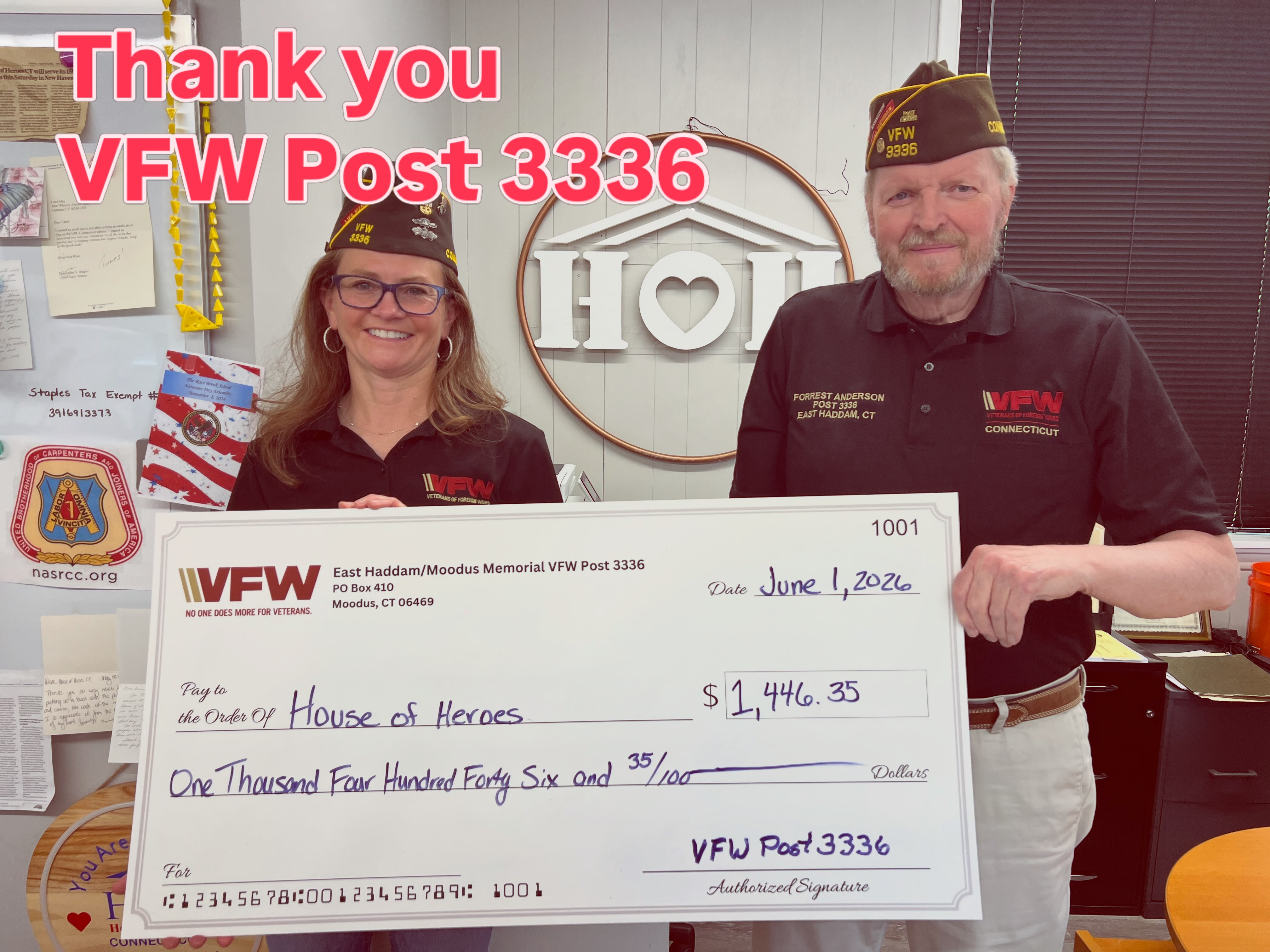 Thank you to our friends at VFW Post 3336 Moodus/East Haddam for running another successful race for HOHCT. The Reservoir Rush is a great way to support our veterans and keep them in their own homes. #hohct #veteranstrong