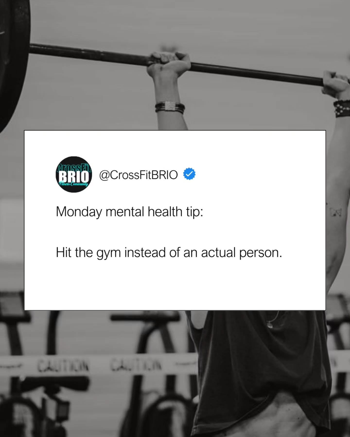Go hard in here, so you don't throat punch a stranger out there.
Follow us for more science based tips ✨
#itssciencebro #stressmanagement #fitnessishealth #crossfit #teambrio