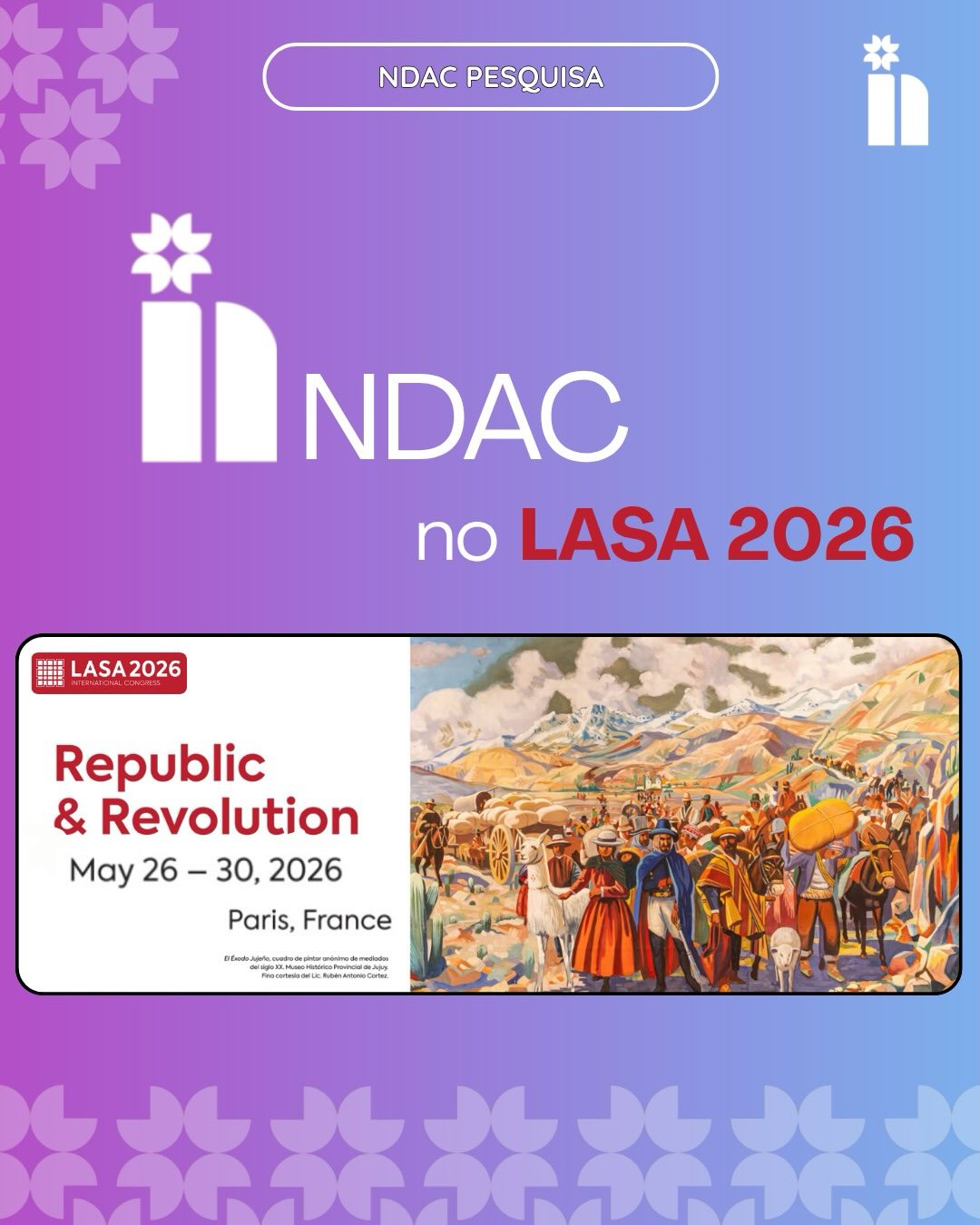 O Núcleo Democracia e Ação Coletiva (NDAC) marcou presença em Paris! 🌍✈️
Entre os dias 26 e 30 de maio, nossos pesquisadores e pesquisadoras participaram do congresso da Latin American Studies Association (LASA), um dos espaços mais importantes para o debate e a difusão de conhecimento sobre a América Latina.
Neste carrossel, reunimos os registros das apresentações dos(as) nossos(as) pesquisadores(as) durante os dias de evento. Arraste para o lado para conferir quem esteve lá representando o nosso grupo e os debates que levamos para a França! ➡️
🔗 Continue acompanhando nosso perfil para ficar por dentro das nossas pesquisas!
#ndac #açãocoletiva #cebrap #LASA2026 #americalatina
