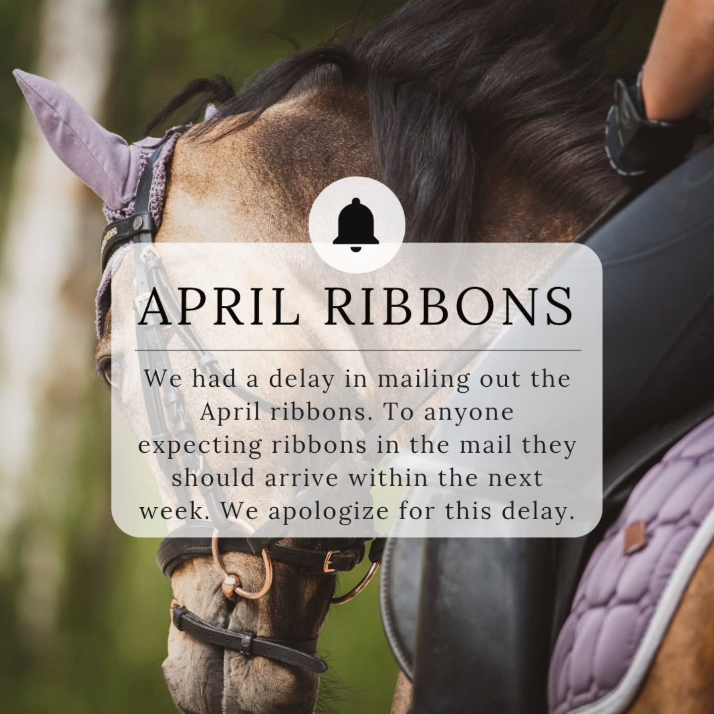 π¬ Ribbon Update for Our April Show Competitors π¬
We wanted to let everyone know that the April show ribbons were unfortunately delayed in being mailed out. We sincerely apologize for the delay and appreciate everyoneβs patience and understanding.
The ribbons have been sent, and competitors should expect them to arrive within the next week. We canβt wait for you to receive them! π
β¨