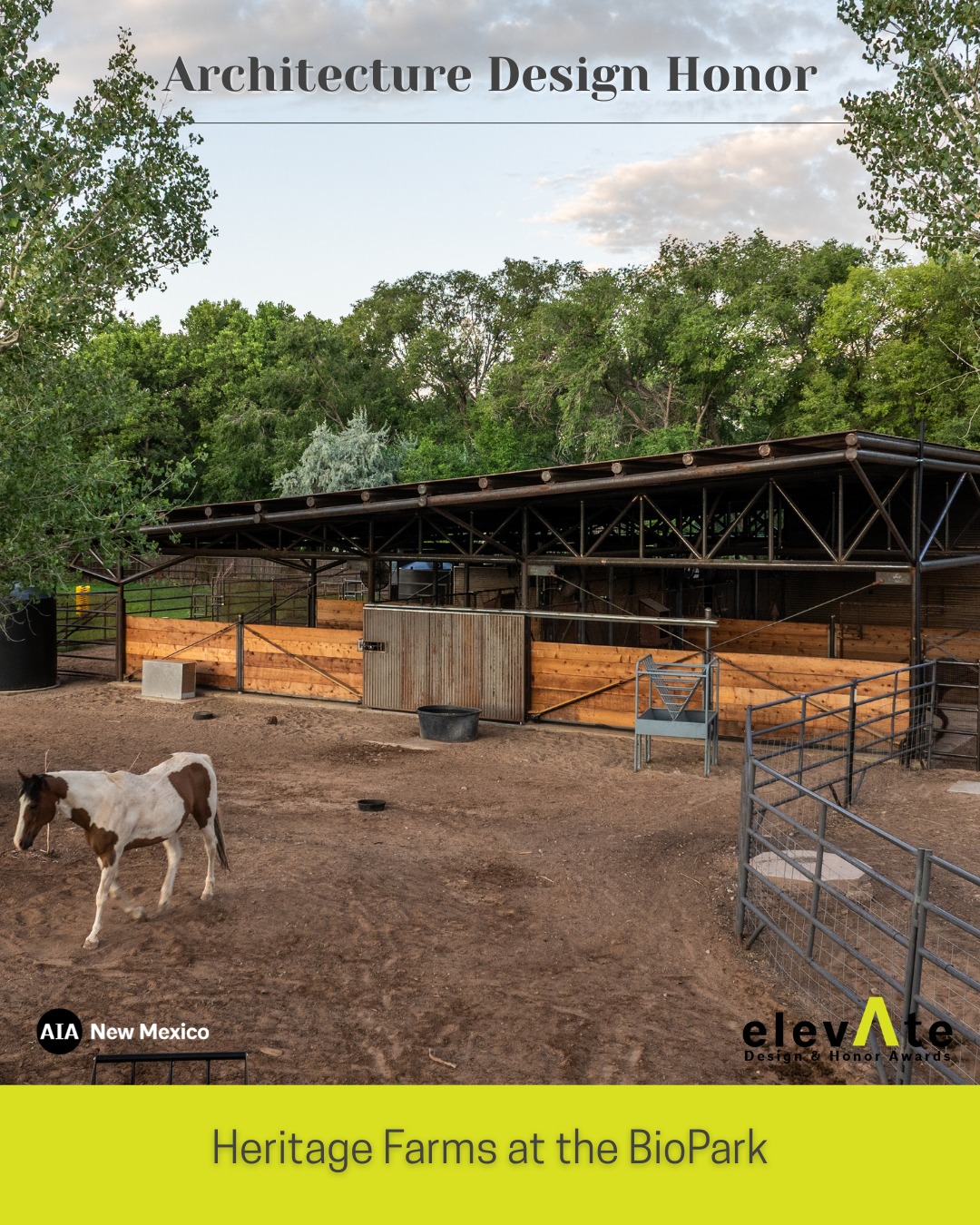 elevAte 2026 Architecture Honor Award: Heritage Farms at the BioPark by Sam Sterling Architecture.
Contractor: ANISSA Construction
Owner: City of Albuquerque
Photography by: Patrick Coulie Photography
Thank you to our Design Awards Jury Chair, Hadrian Predock!
#architecture #design #awards #newmexico #elevate @samsterlingarchitecture @abqbiopark anissaconstruction @patrickcouliephotography