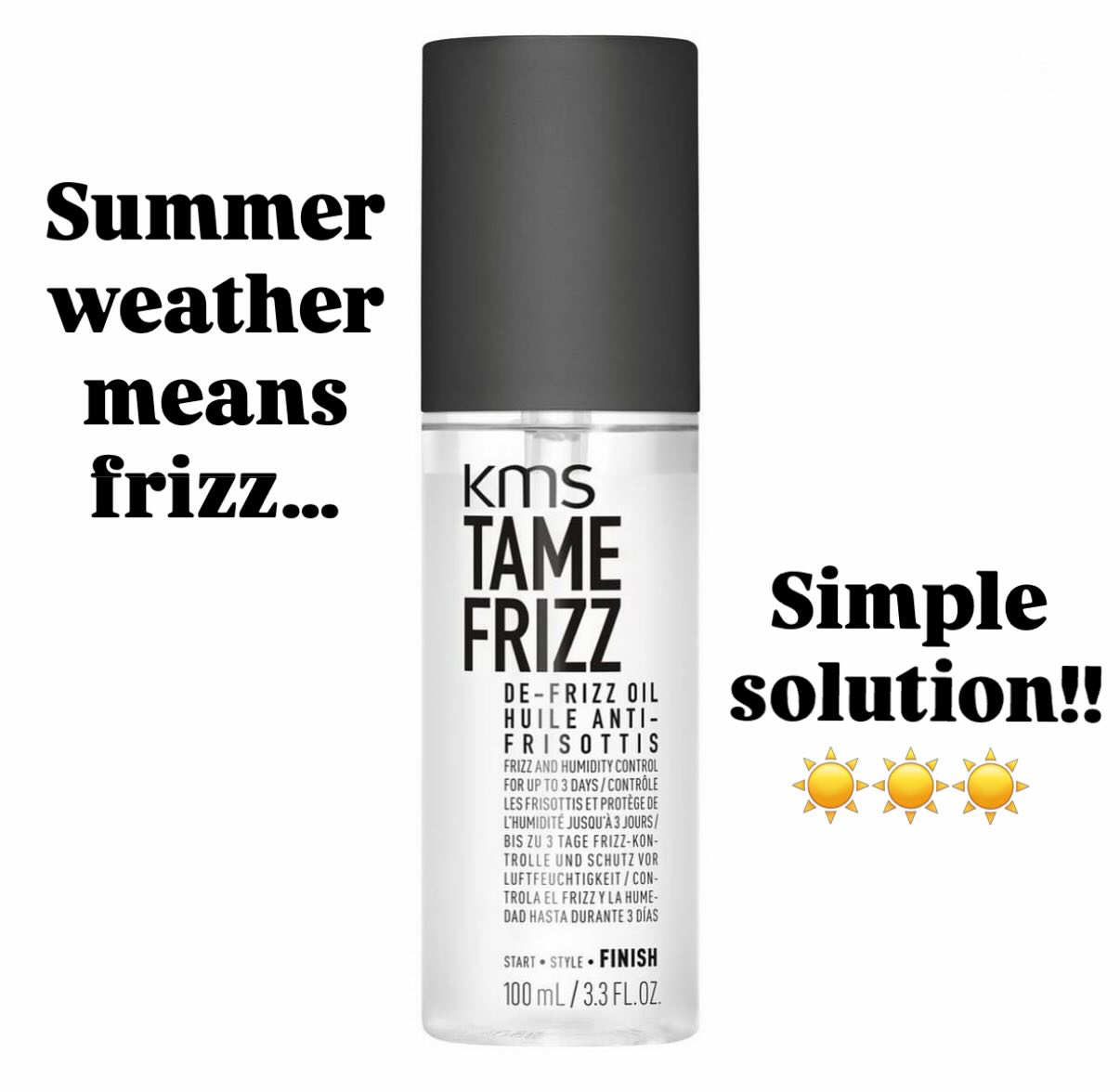 KMS TAMEFRIZZ OIL-lightweight, non-greasy formula that absorbs instantly, smoothes the hair surface and provides frizz and humidity control. #kmshaircare #kmsstyle #smoothsilkyhair #whatdoesyourhairneed #frizzcontrol