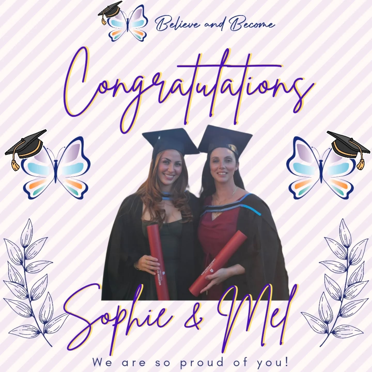 Yesterday our beautiful therapists Sophie and Mel celebrated their official graduation! It has been such a joy to watch you both grow from second year students into amazing registered OTs! We are so proud of you both and so grateful for your continued contributions at Believe and Become!!! π¦ππ¦ππ¦ππ¦π