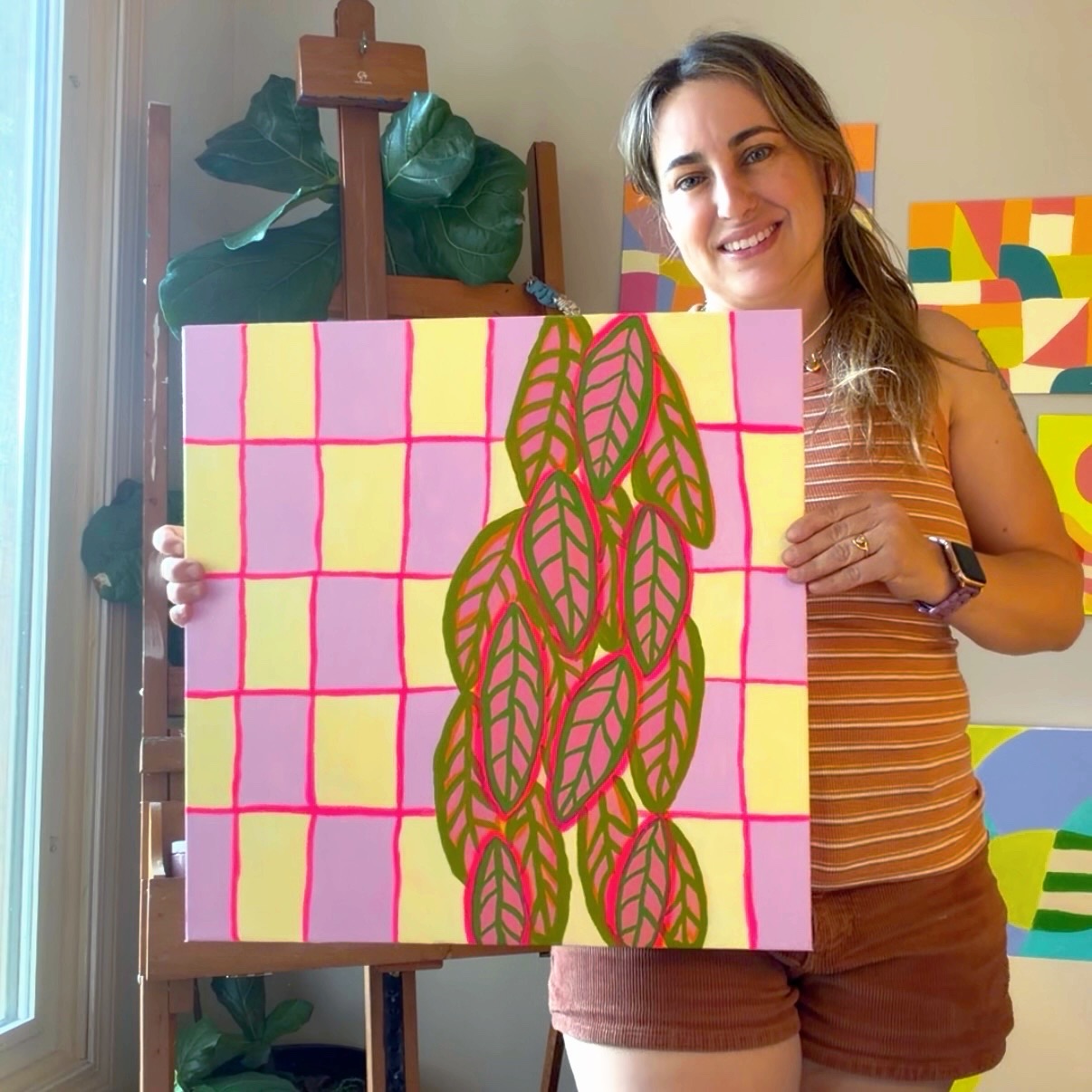 Neon greenhouse
Acrylic and gouache on canvas
18x18