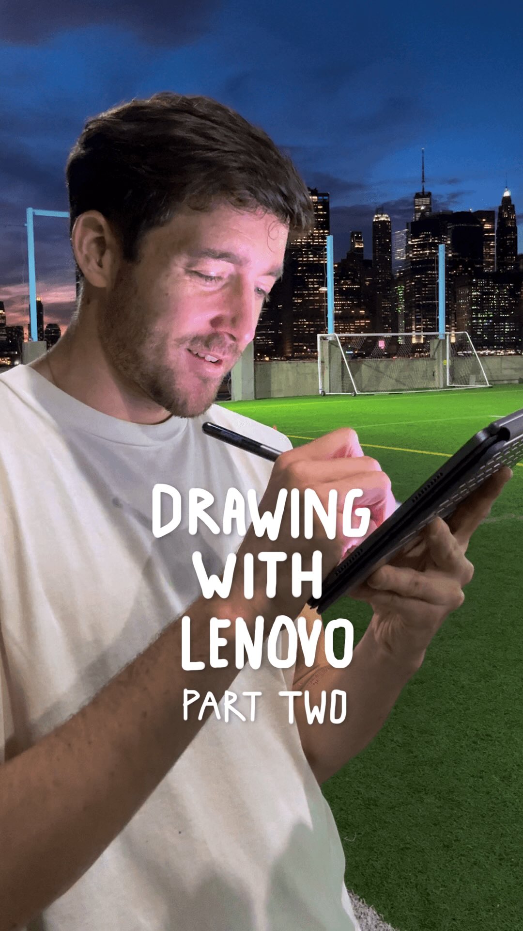 Here’s how I drew one of my favorite football scenes in NYC with the @lenovo Yoga Tab. ⚽️ #madewithlenovoyoga #lenovoyogatab #ad