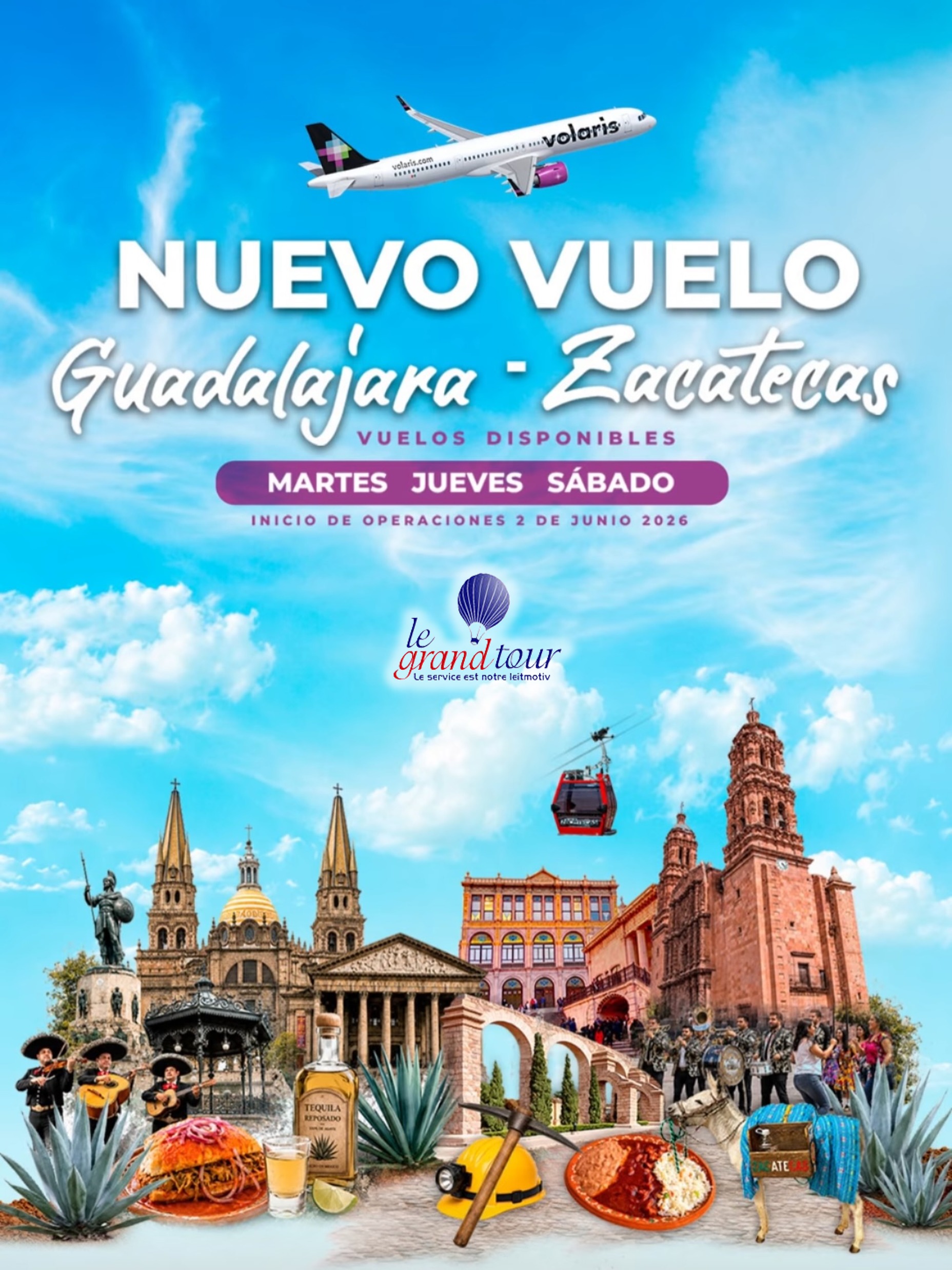 🌄 Conecta Guadalajara con la magia de Zacatecas 🏰
#NewRoute #ExploreZacatecas #FlightExperience