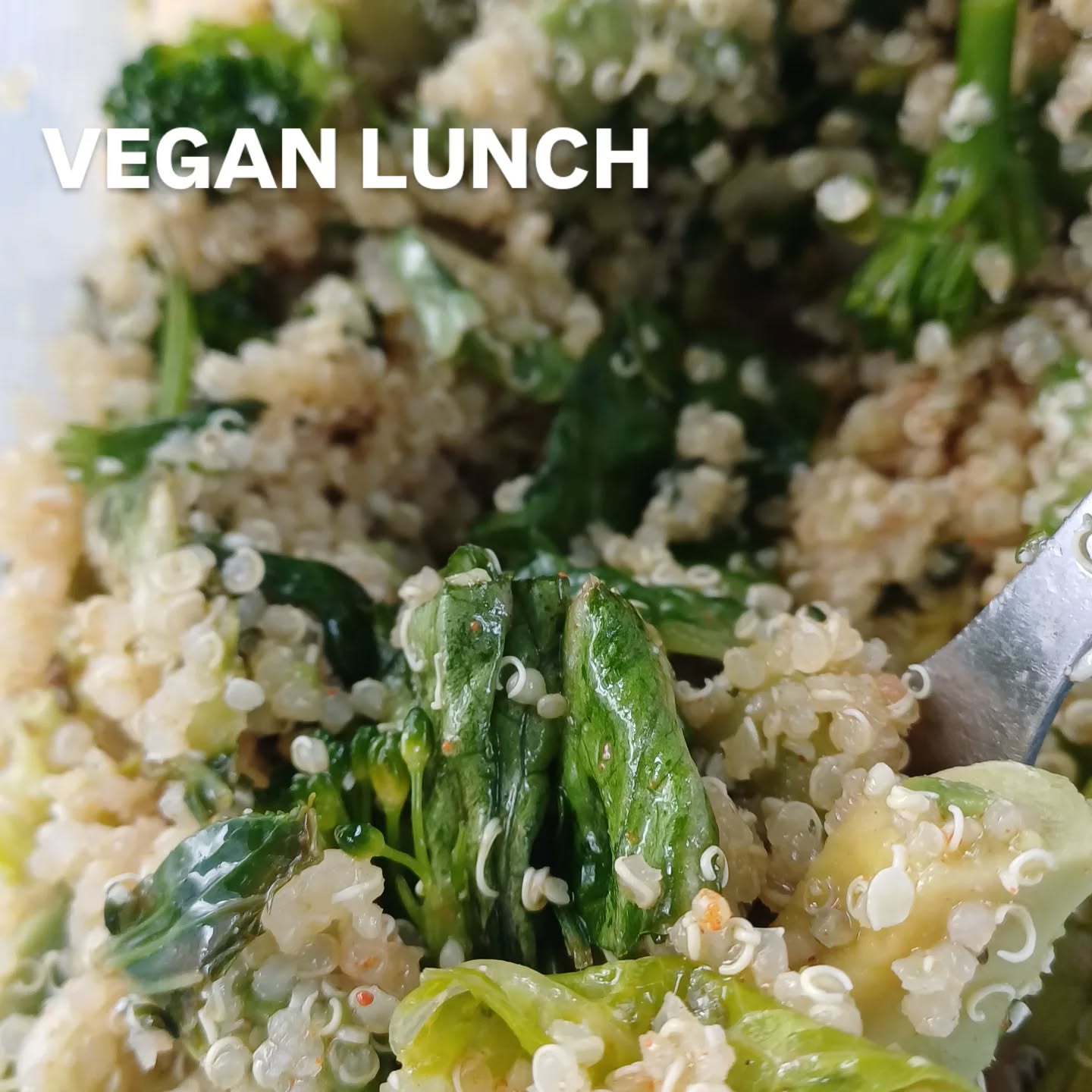 I made delicious takeaway lunch this morning it only took 5 minutes to put it together. It's practical when you have your base ingredients already cooked/ chopped or marinated.
I mixed already cooked quinoa with left over salad from last night that was made with cos lettuce, spring onions, fresh corriande and fresh parsley dressed with fresh lemon juice, extra virgin olive oil and salt.
Added some chopped raw sprouting broccoli, more dressing and half an avocado.
For protein I used a generous sprinkling of shelled hemp seeds.
Seasoned and spiced it up with chilli powder and cumin.
What do you put in your packed lunch? Do you make your own?