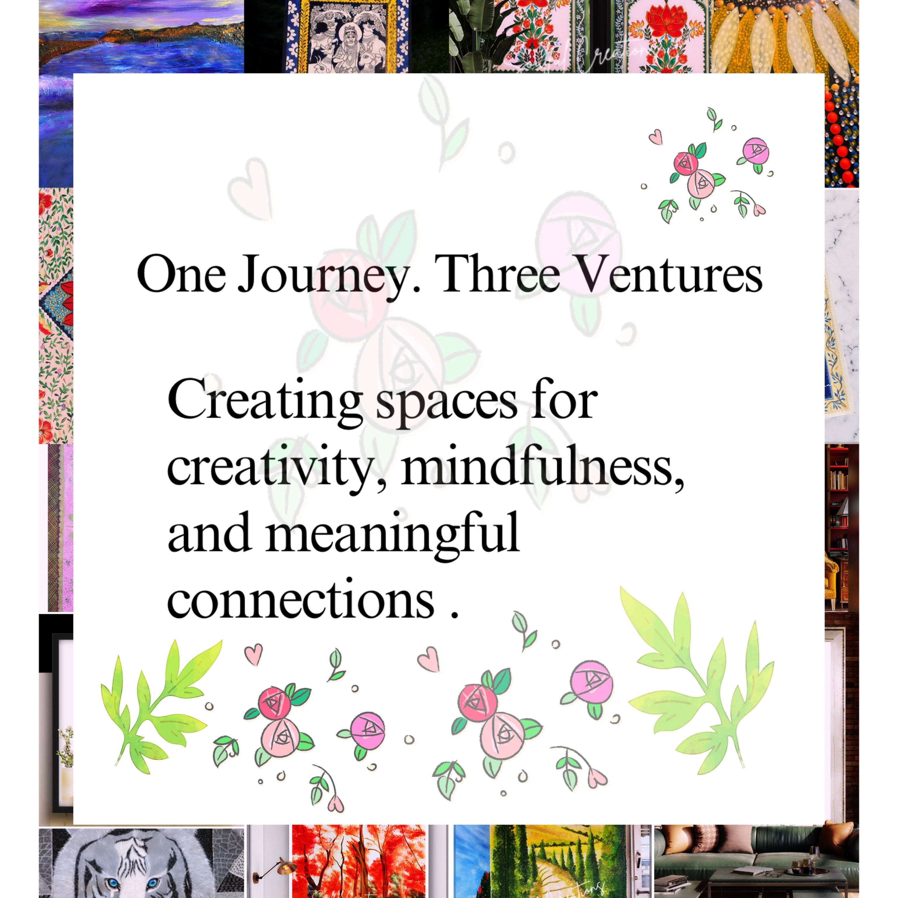 Three ventures. Three expressions of the same journey.
Over the years, my creative path has unfolded in different ways, leading me to build three spaces that are very close to my heart.
🎨 Artyfacts By Reena – A place to learn, explore, and experience the joy of art through courses, workshops, and creative activities.
🧘 Rhythm of Breath– A space dedicated to mindfulness, meditation, and reconnecting with ourselves through conscious living.
✨ Soulful Creations by Reena – Where stories, emotions, and memories are transformed into personalized commissioned artworks, each created with care and intention.
While each venture has its own identity, they are all connected by a shared purpose: creating meaningful experiences that inspire creativity, presence, and connection.
Thank you for being part of this journey. I invite you to explore these spaces and discover what resonates with your heart. ❤️
#ArtyfactsByReena #RhythmOfBreath111 #SoulfulCreationsByReena #CreativeEntrepreneur #WomenInBusiness