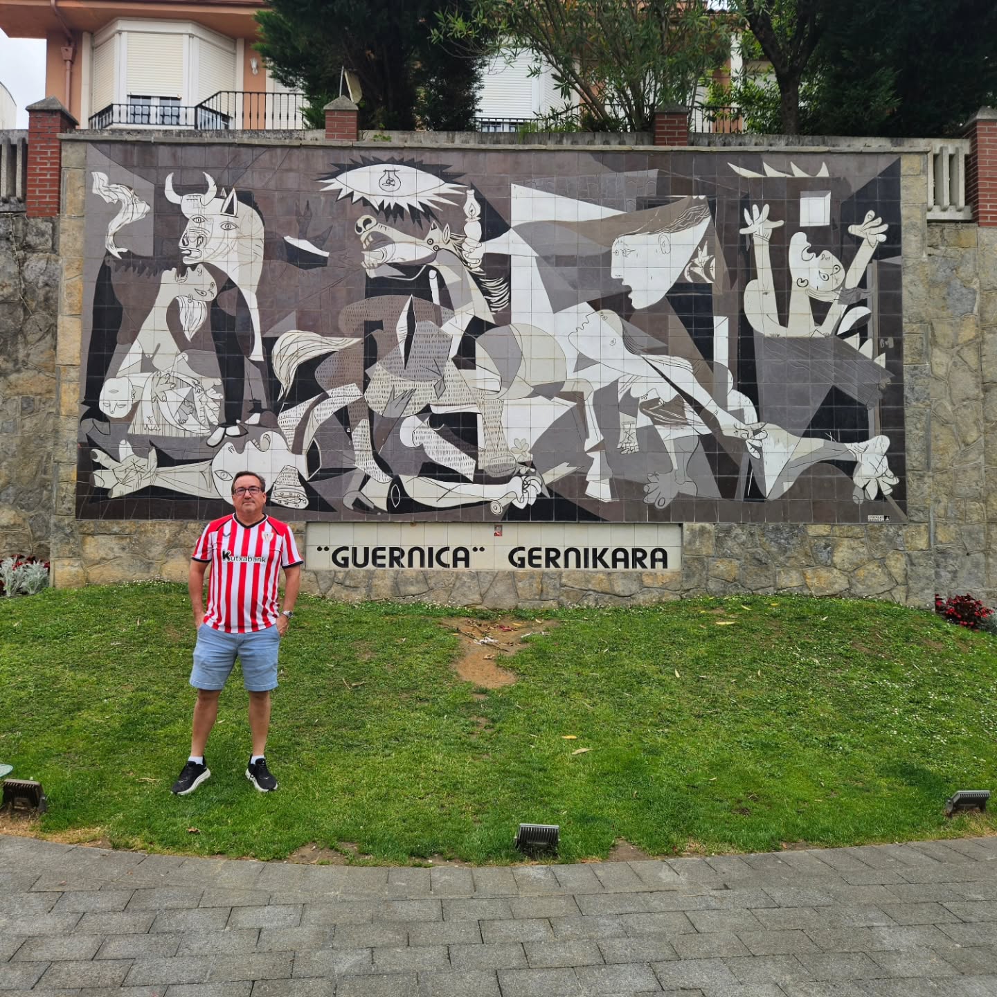 I passed through Guernica today, visiting the mural depicting Picasso's famous painting.